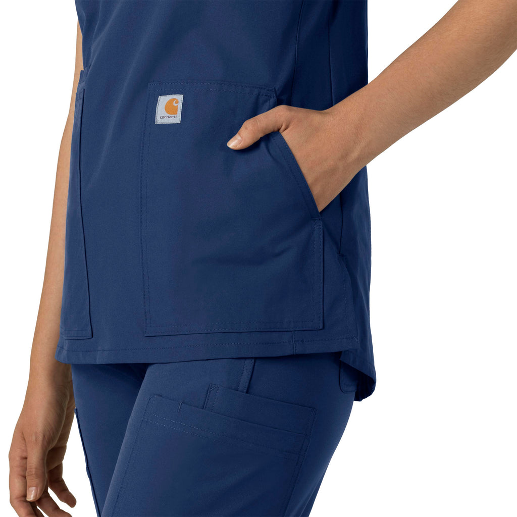 Force Essentials C12213 Notch Neck Tunic Scrub Top Navy