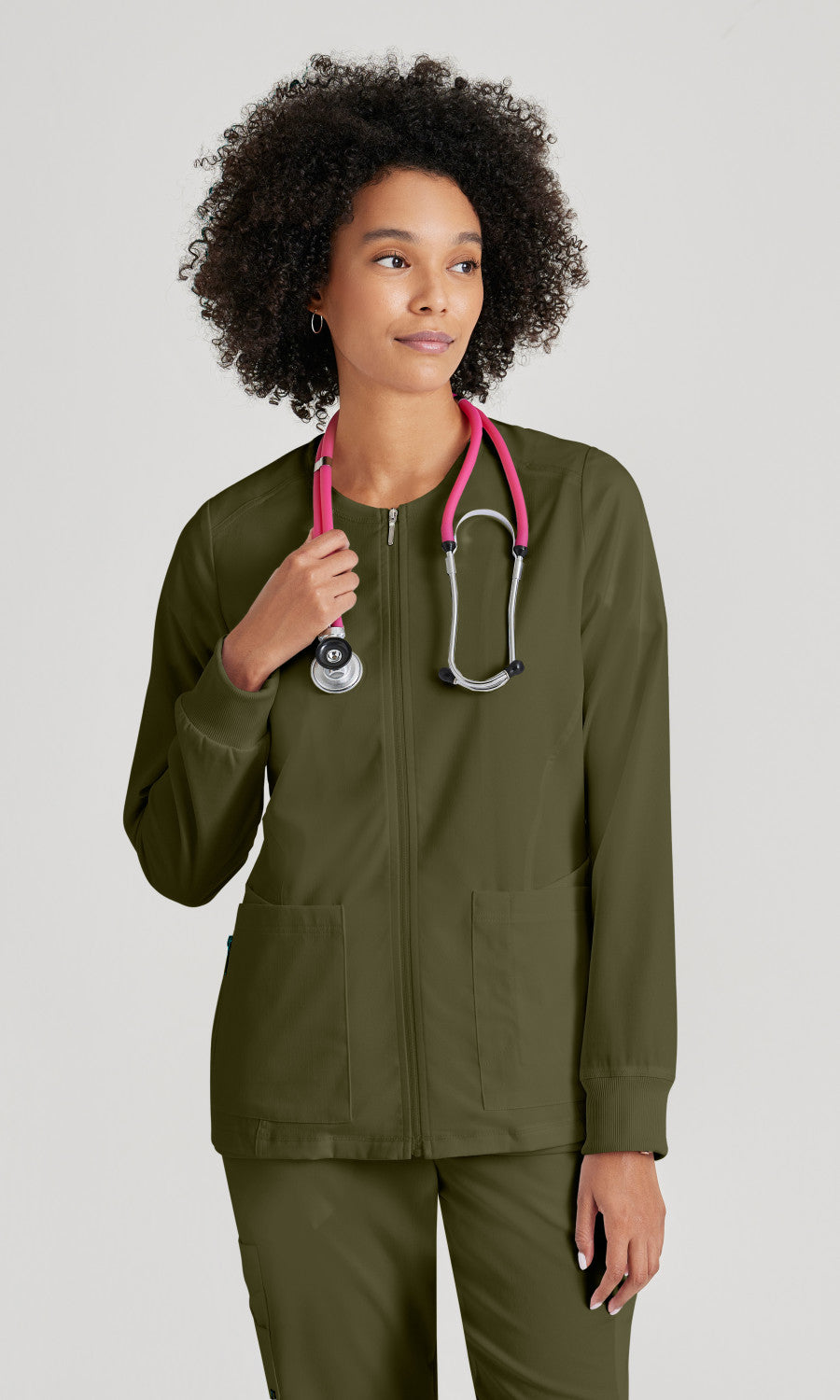 Grey's Anatomy Stretch GRSW873 Gianna Warmup Olive