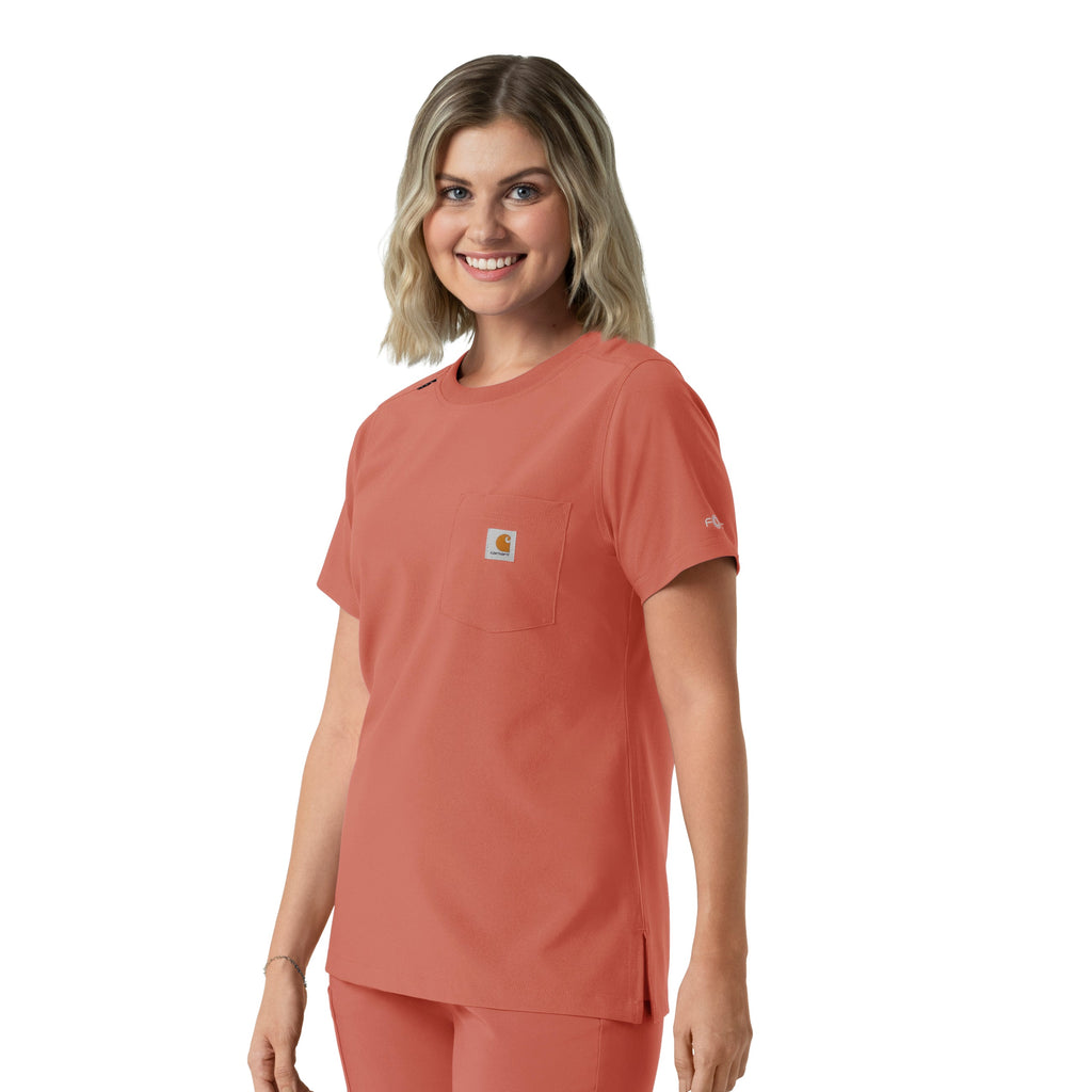 Force Cross-Flex C13510 Women's Crew Neck Scrub Top Dusty Cedar