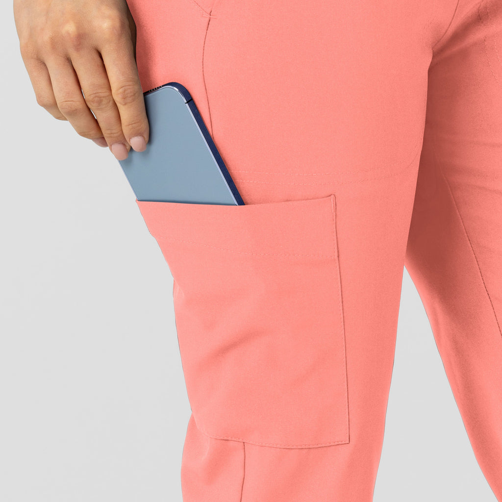 W123 5045 Women's Flex-n-Reach Track Scrub Pants Paradise Pink
