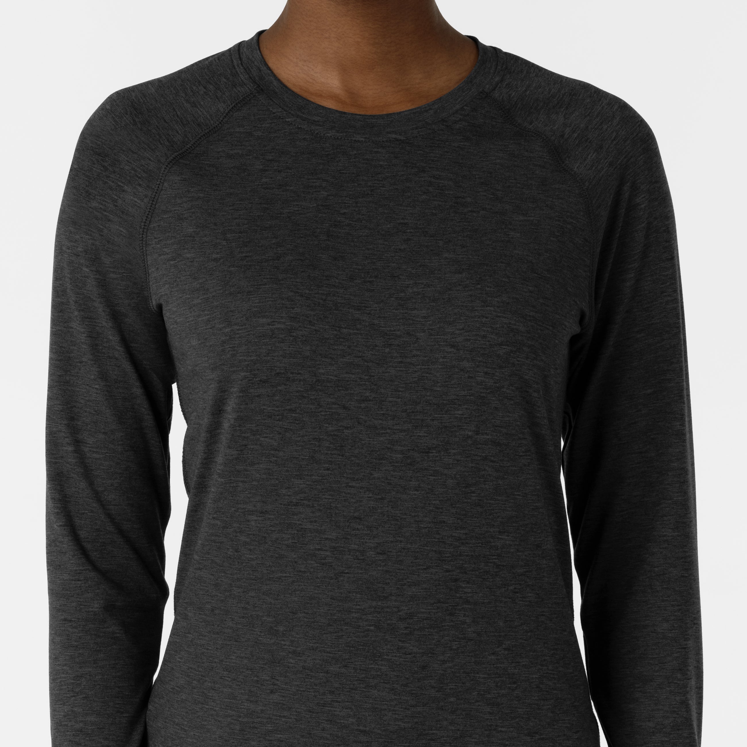 Layers 2139 Watch Window Long Sleeve Underscrub Top Pewter Heather