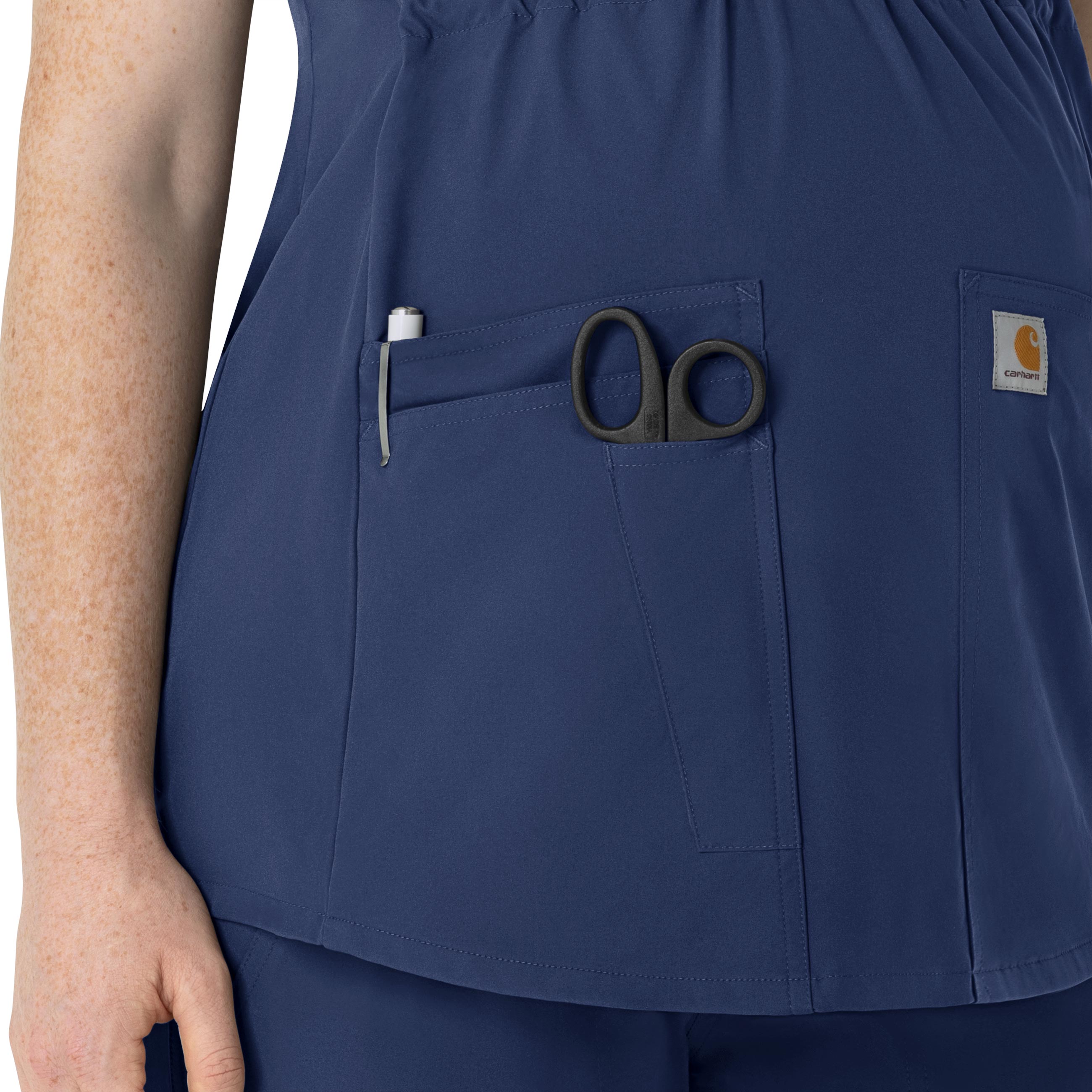 Force Essentials C14113 Henley Maternity Scrub Top Navy