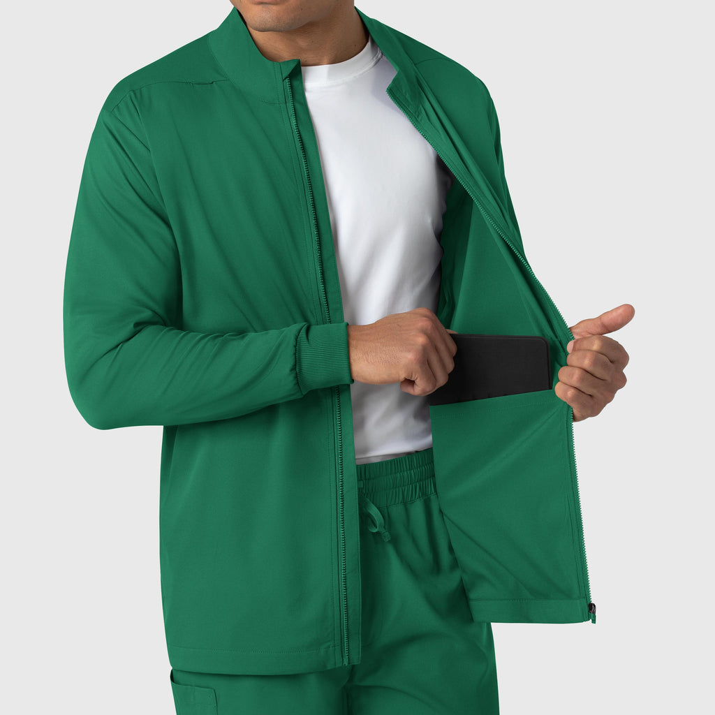 Boundless 8351 Men's Warm Up Scrub Jacket Hunter