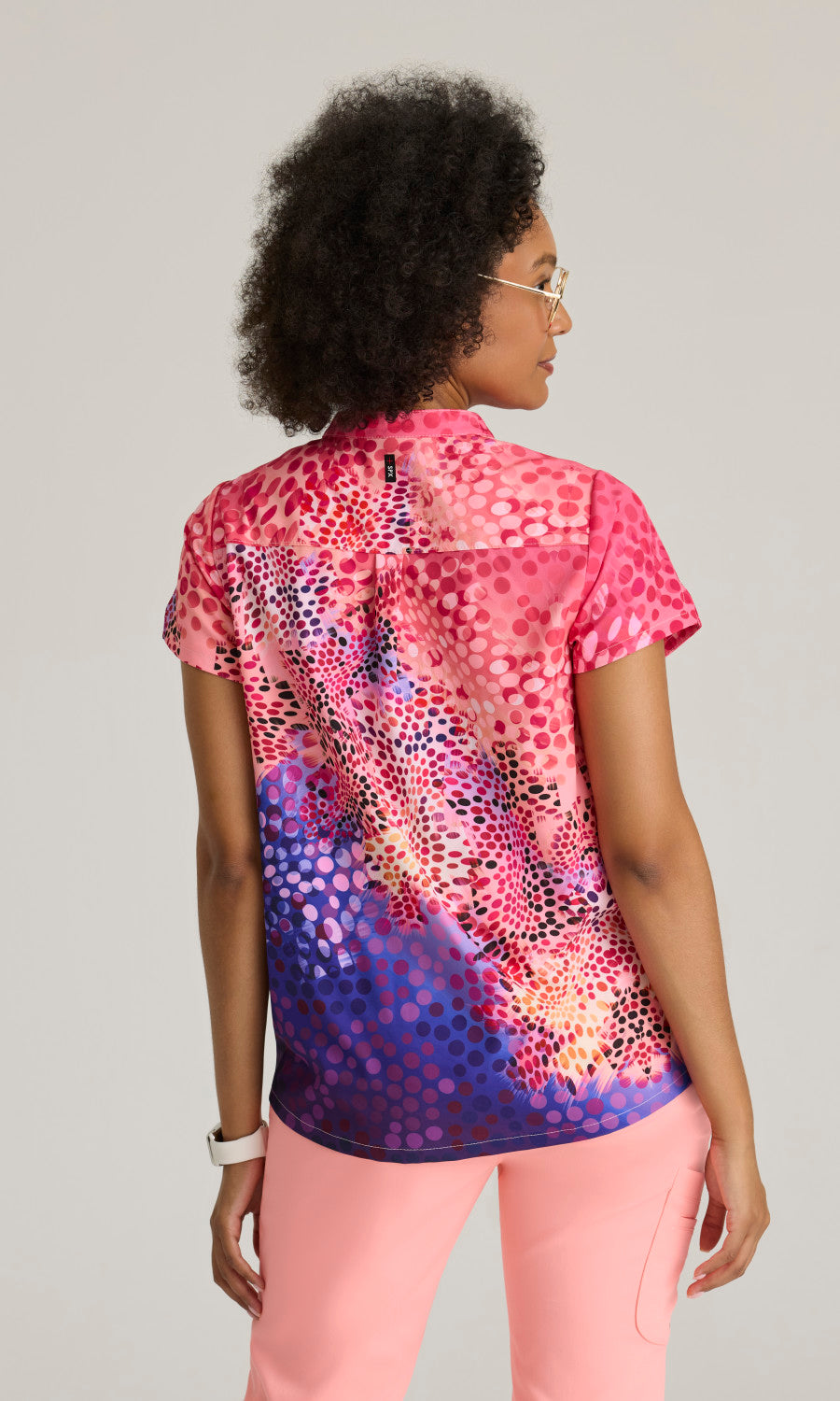 Grey's Anatomy Stretch GRST230G Avery Print Scrub Top Summer Whispers