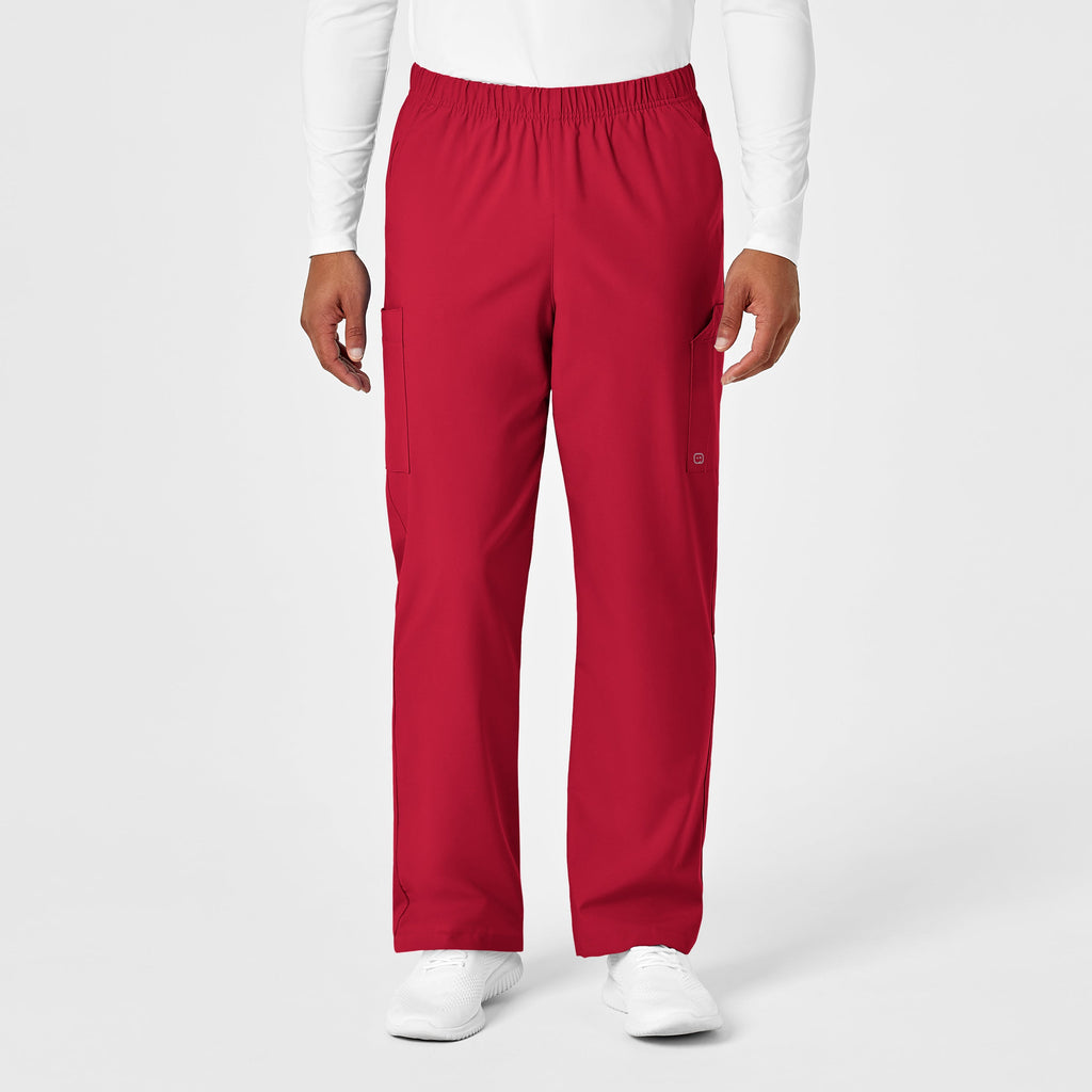 W123 5855 Unisex Multi-Cargo Scrub Pants Red