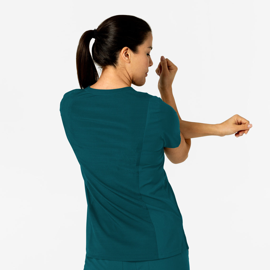 W123 6045 Flex-n-Reach V-Neck Scrub Top Caribbean
