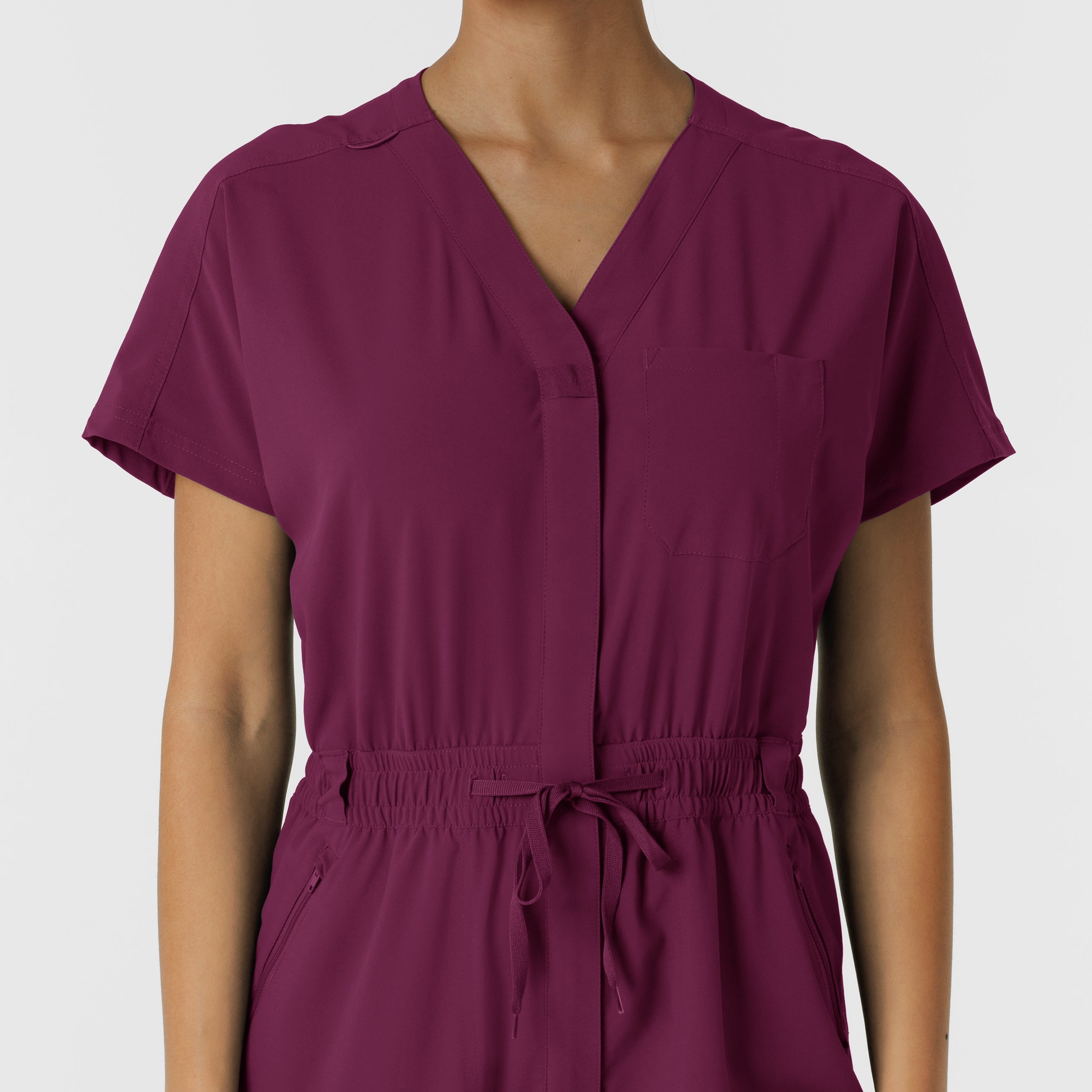 RENEW 3234 Cargo Jogger Scrub Jumpsuit Wine