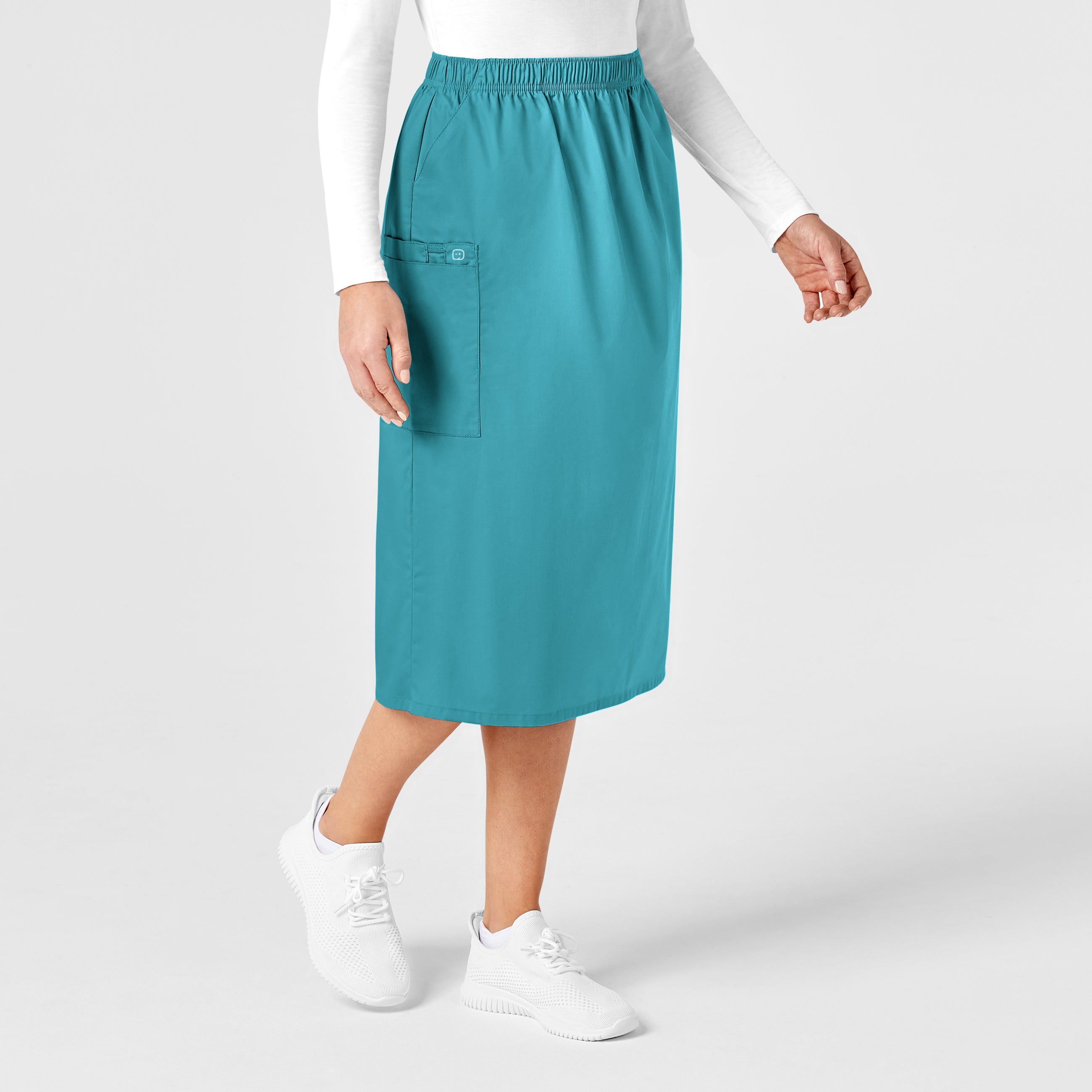WonderWORK 701 Pull On Cargo Skirt Teal Blue