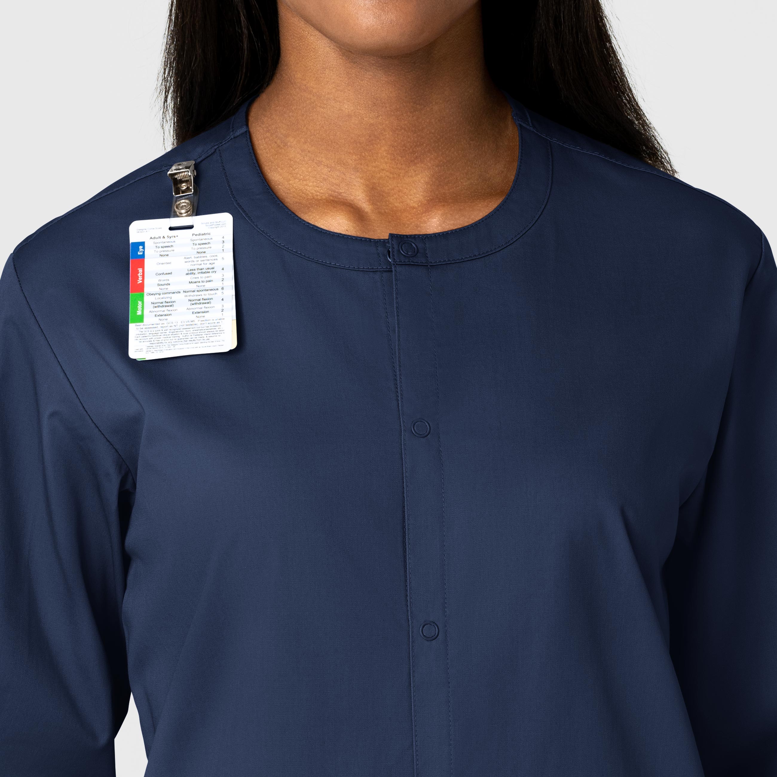 WonderWORK 800 Unisex Snap Front Jacket Navy