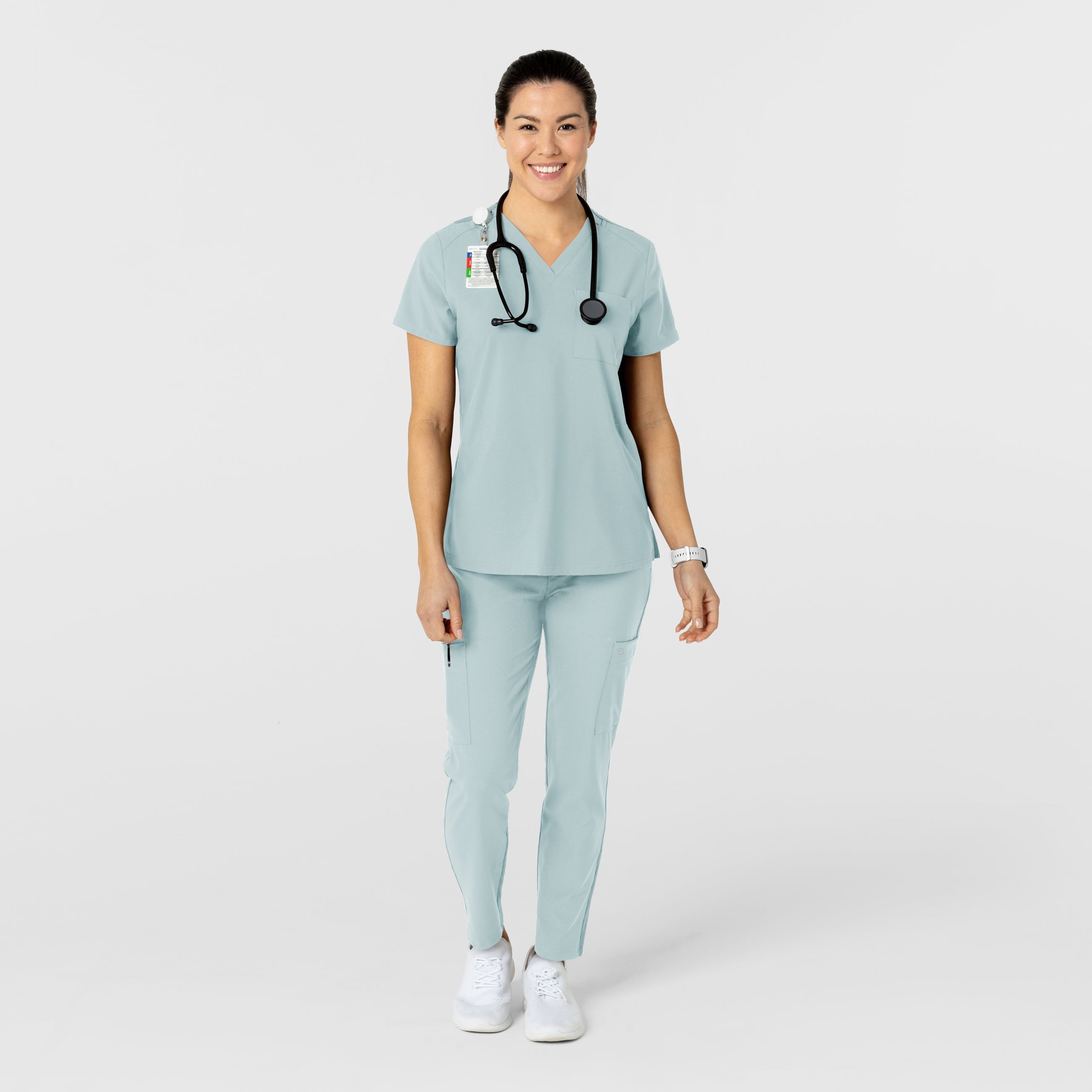 W123 5045 Flex-n-Reach Track Scrub Pants Sky Blue