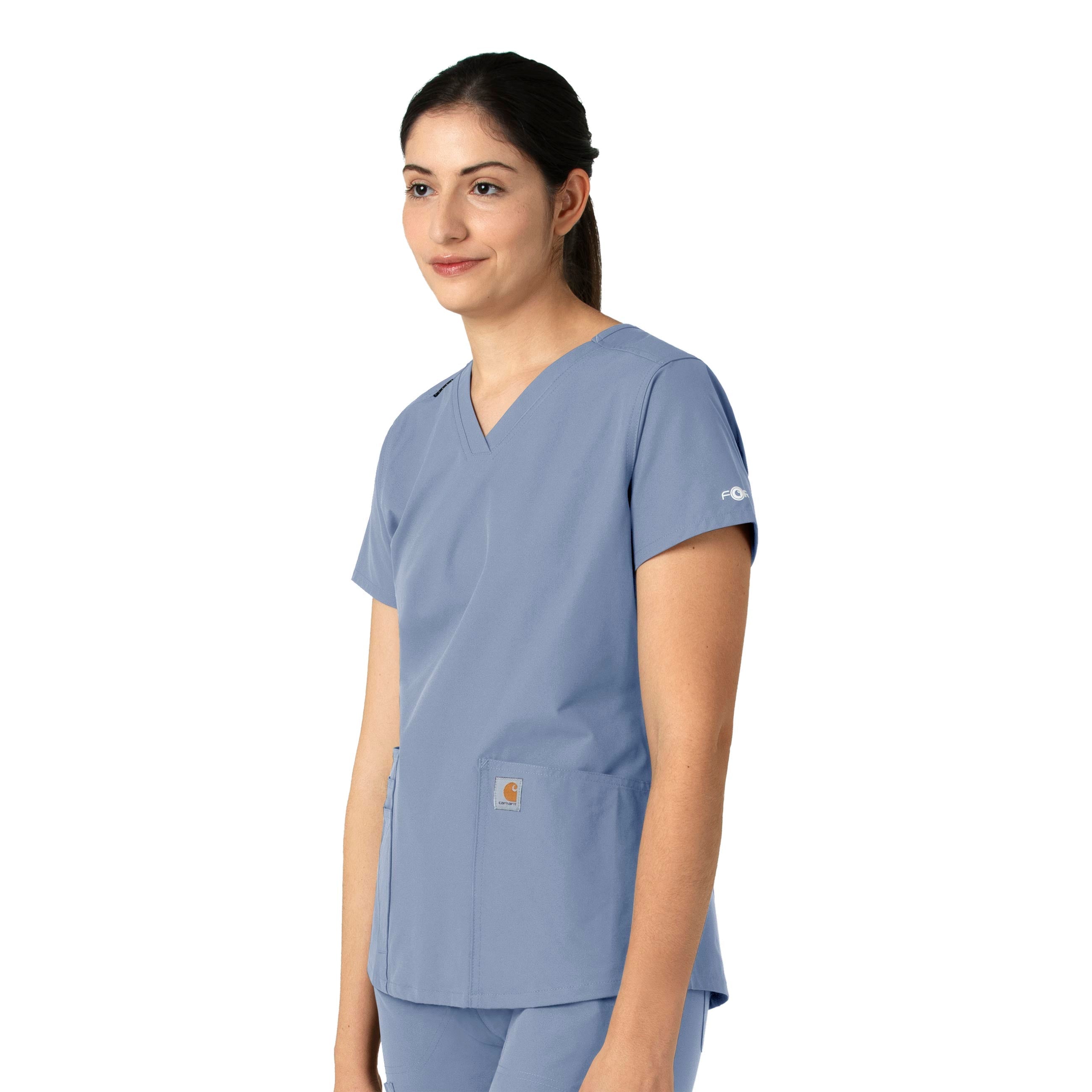 Force Essentials C12113 V-Neck Scrub Top Ceil Blue