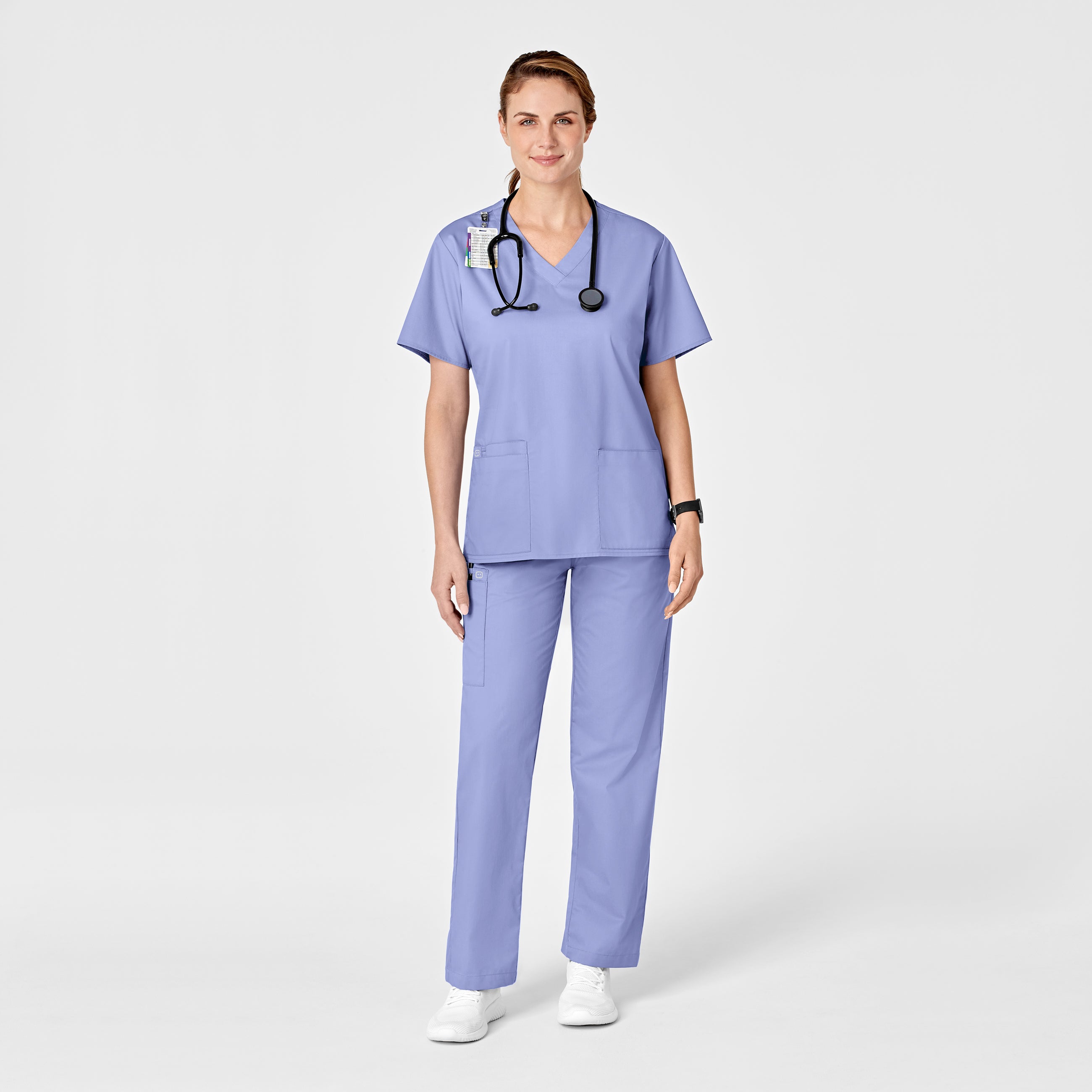WonderWORK 501 Pull-On Cargo Scrub Pants Ceil Blue