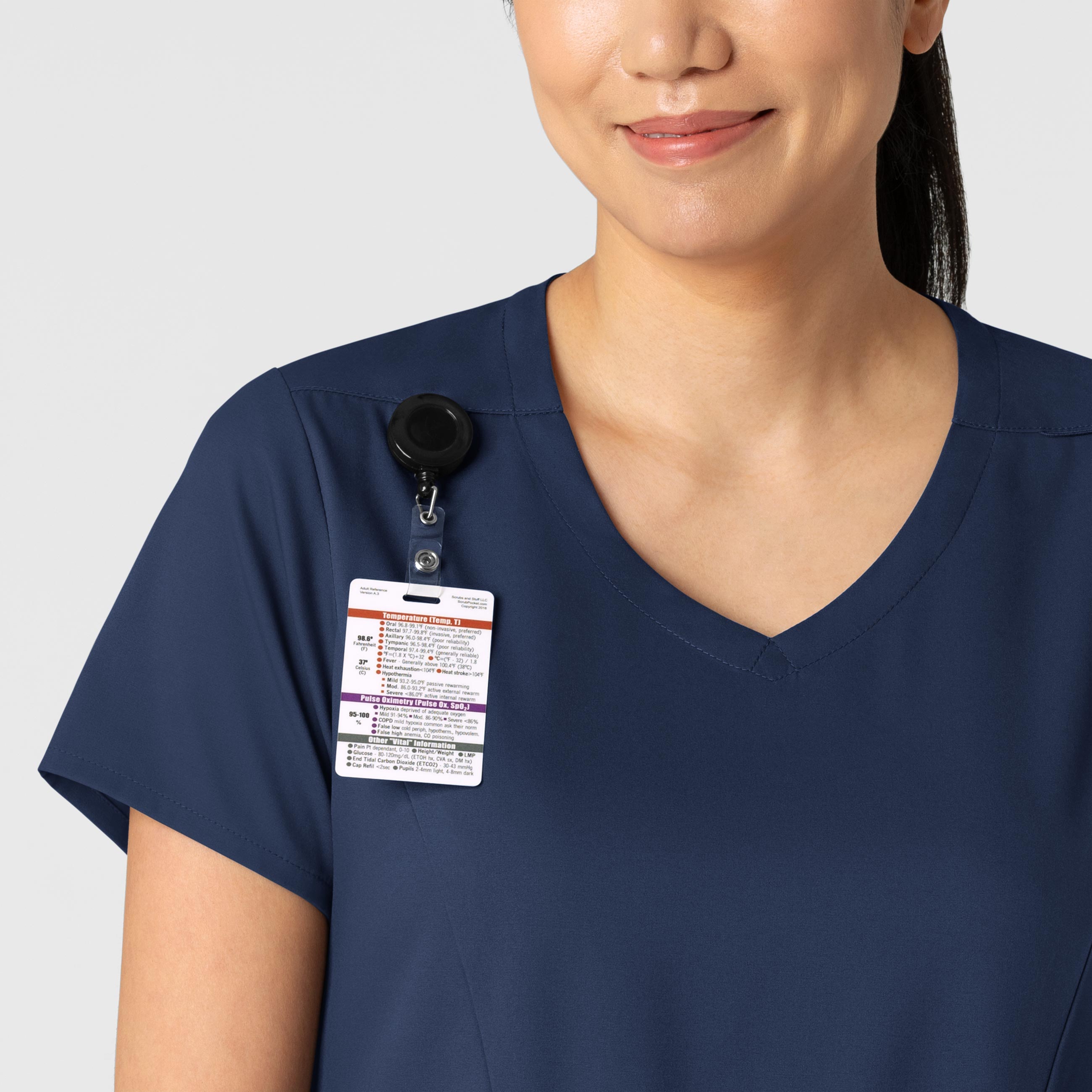Boundless 6251 2-Pocket V-Neck Scrub Top Navy