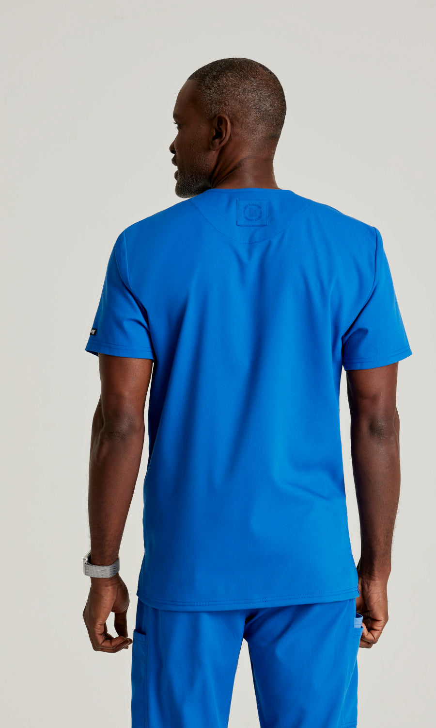 Grey's Anatomy Spandex Stretch GRST204 Ethan Scrub Top New Royal