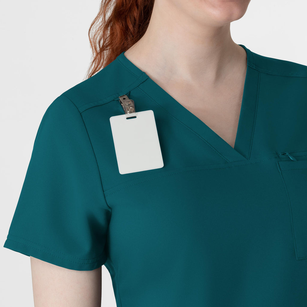 Thrive 6222 V-Neck Tuck-In Scrub Top Caribbean Blue