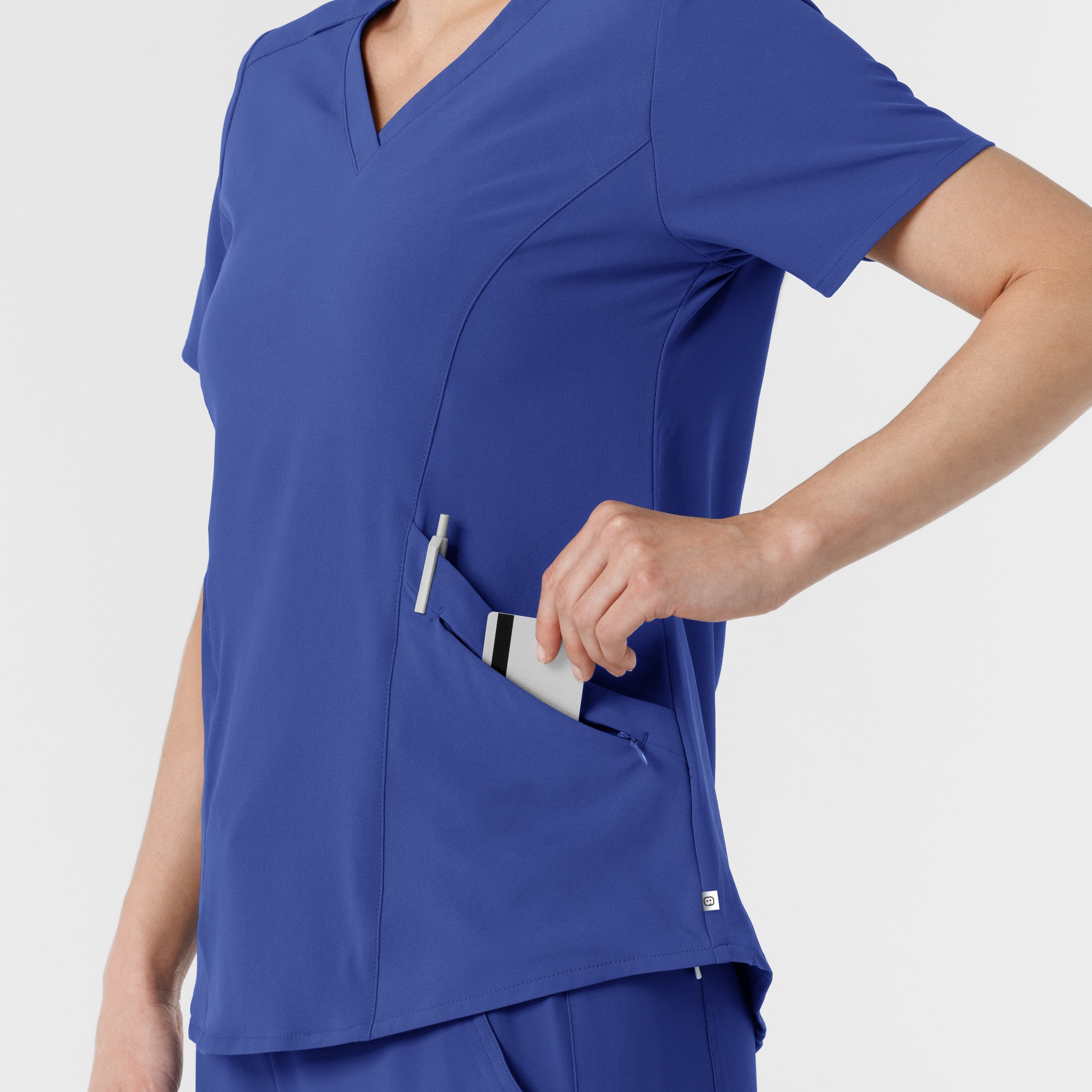 RENEW 6134 Women's V-Neck Scrub Top Galaxy Blue