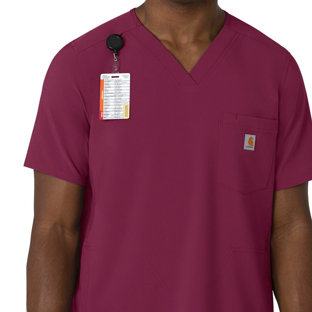 Force Cross-Flex C16410 Men's V-Neck Scrub Top Wine
