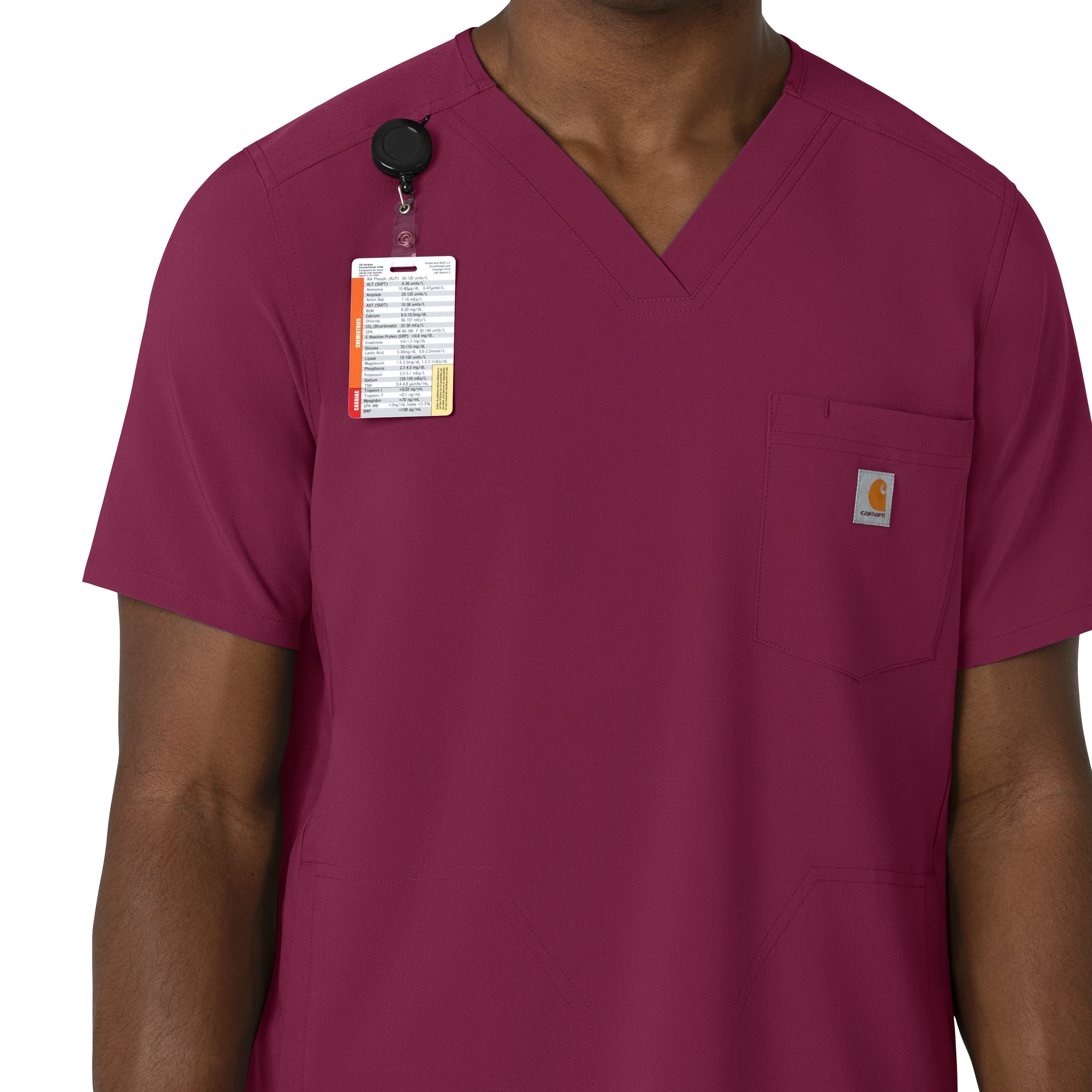 Force Cross-Flex C16410 Men's V-Neck Scrub Top Wine