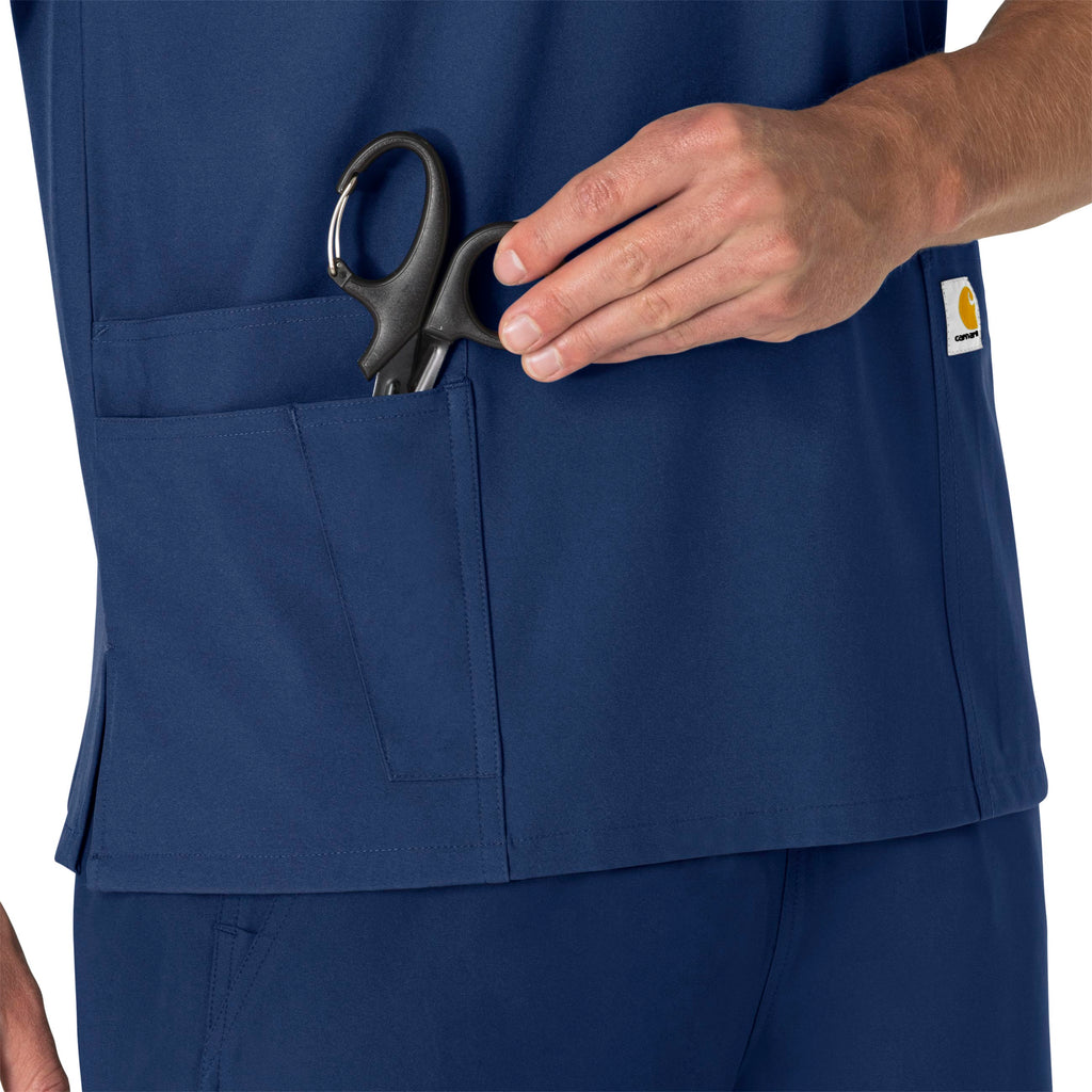 Force Essentials C15013 Unisex V-Neck 6-Pocket Scrub Top Navy