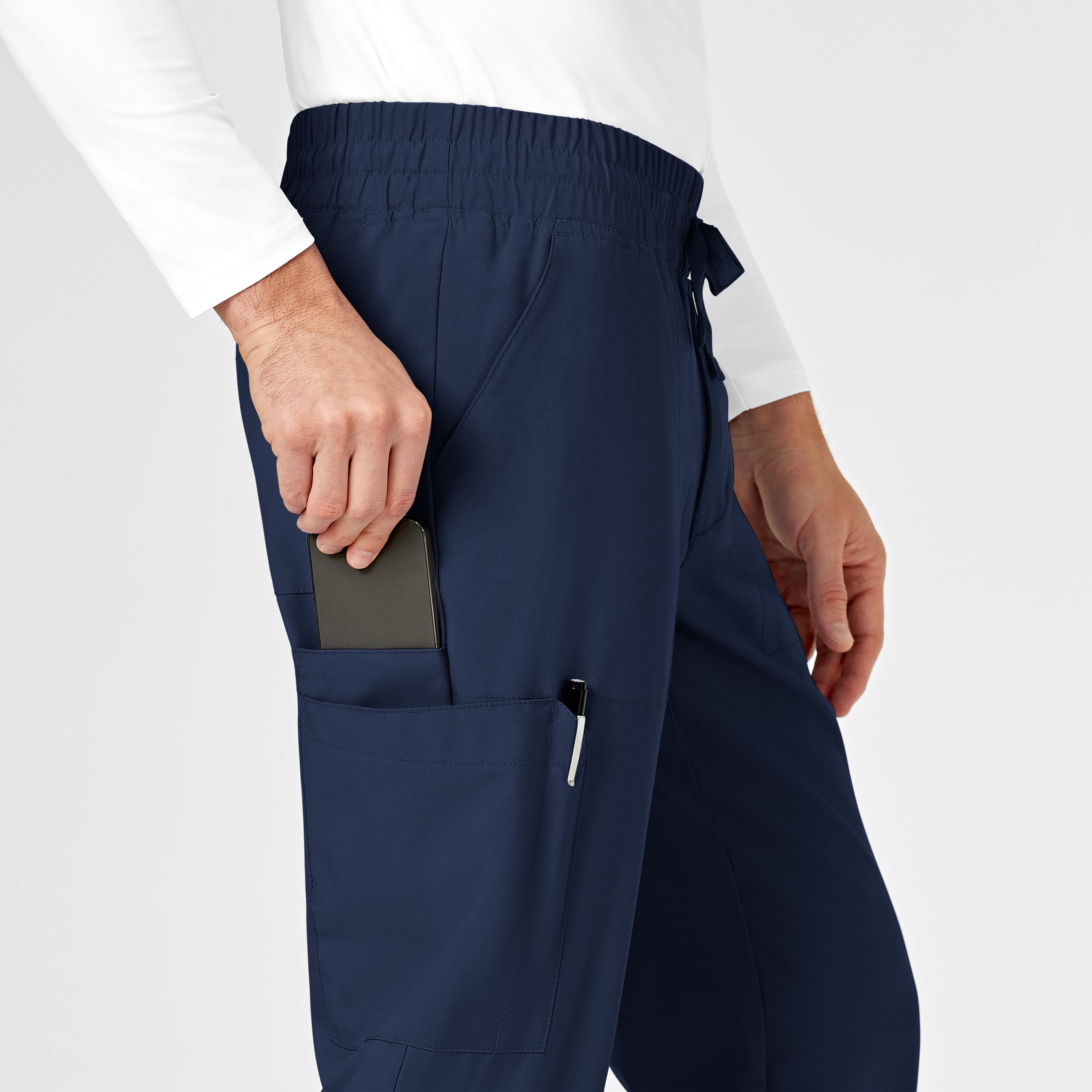 W123 5655 Men's Cargo Jogger Scrub Pants Navy