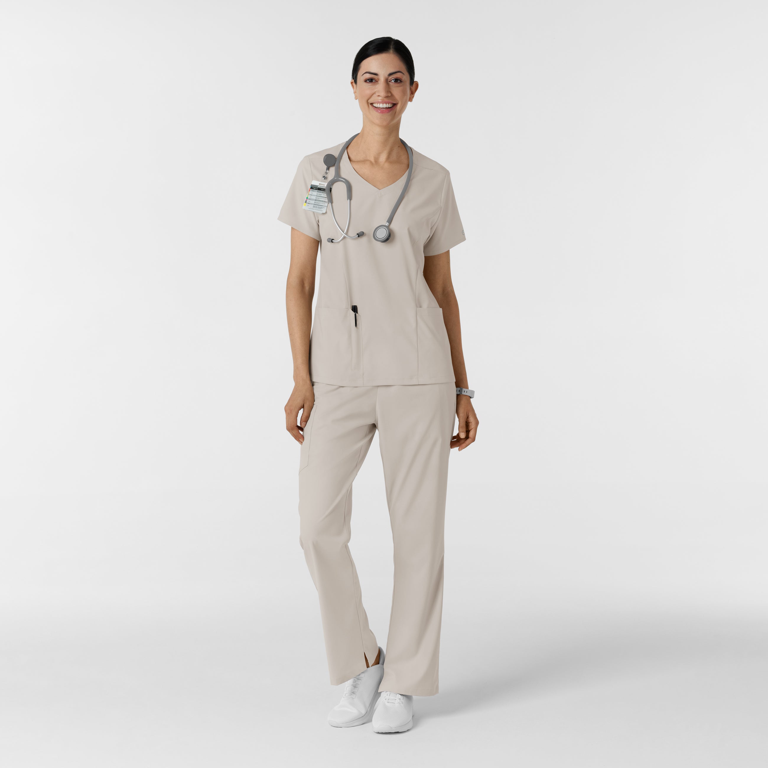 Boundless 6251 2-Pocket V-Neck Scrub Top Cloud