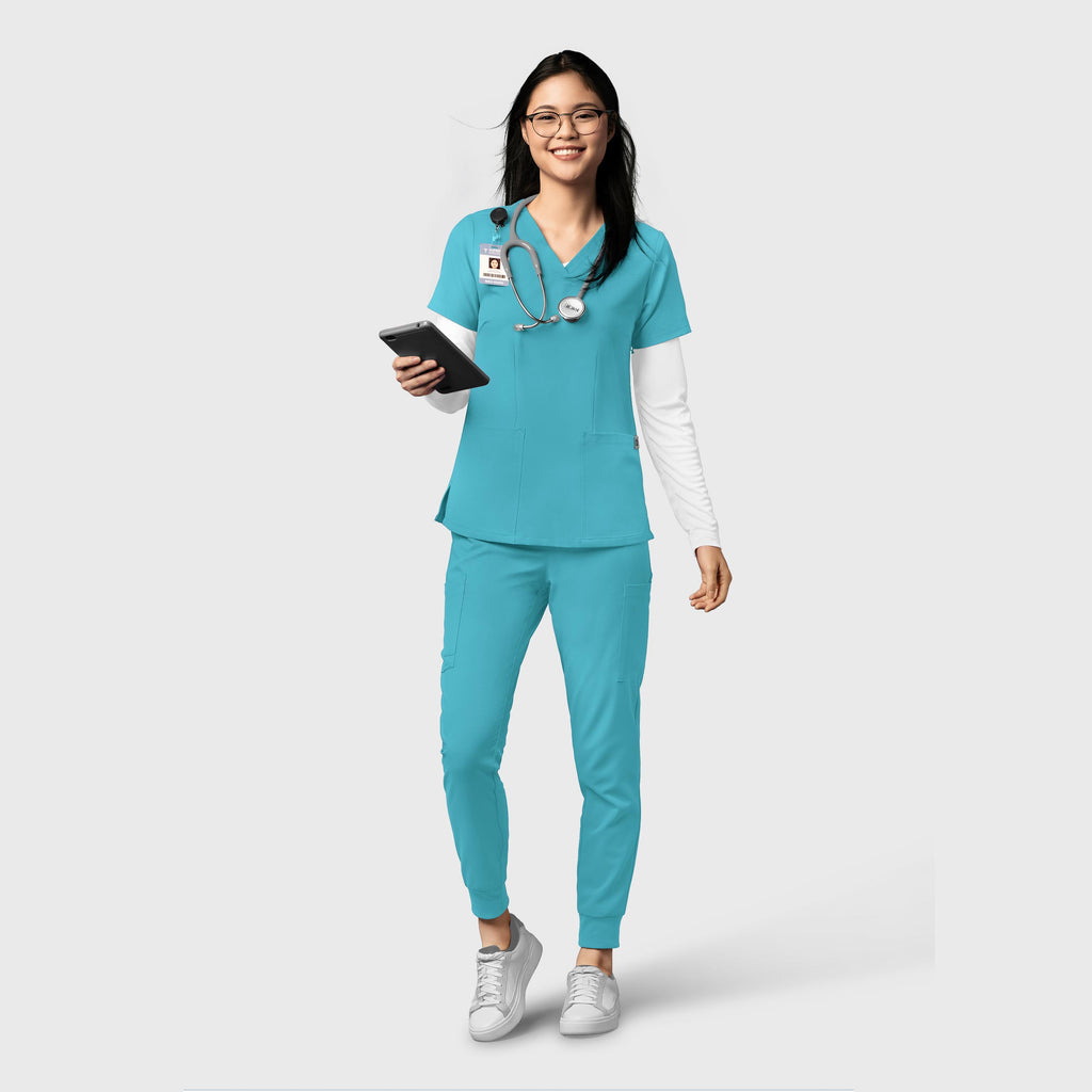 Thrive 5122 Cargo Jogger Scrub Pants Teal Blue