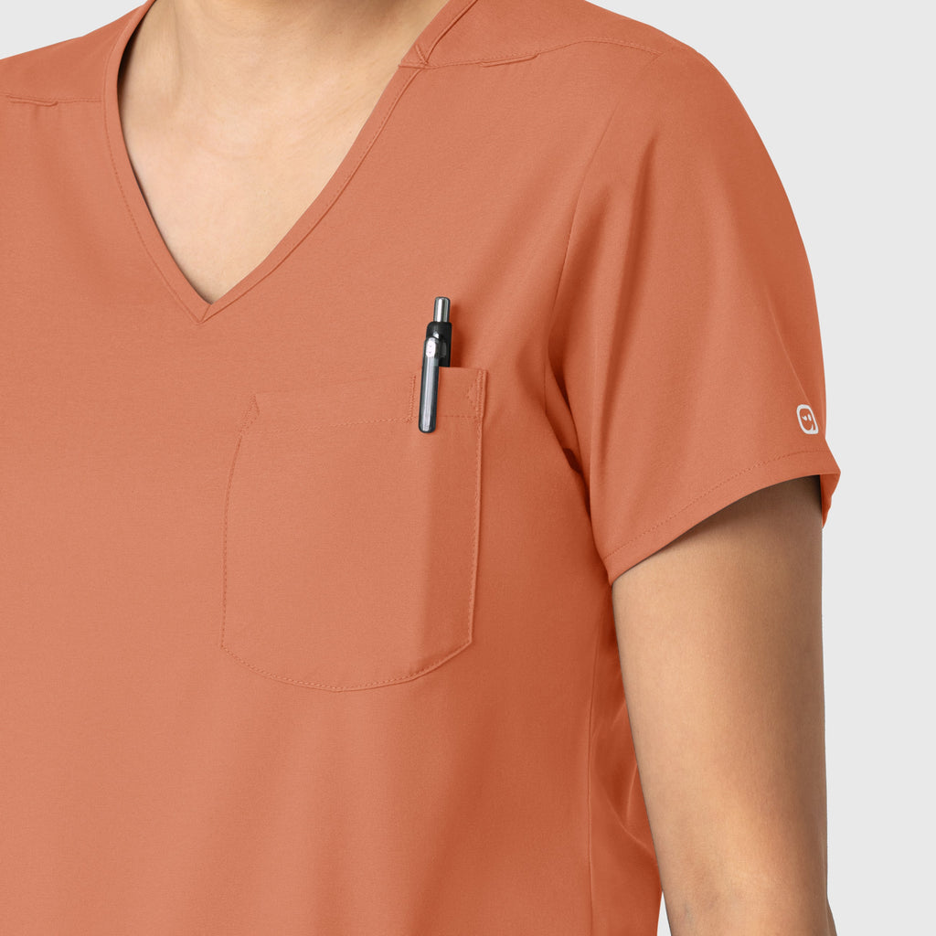 Boundless 6151 Tuck-In Scrub Top Terracotta