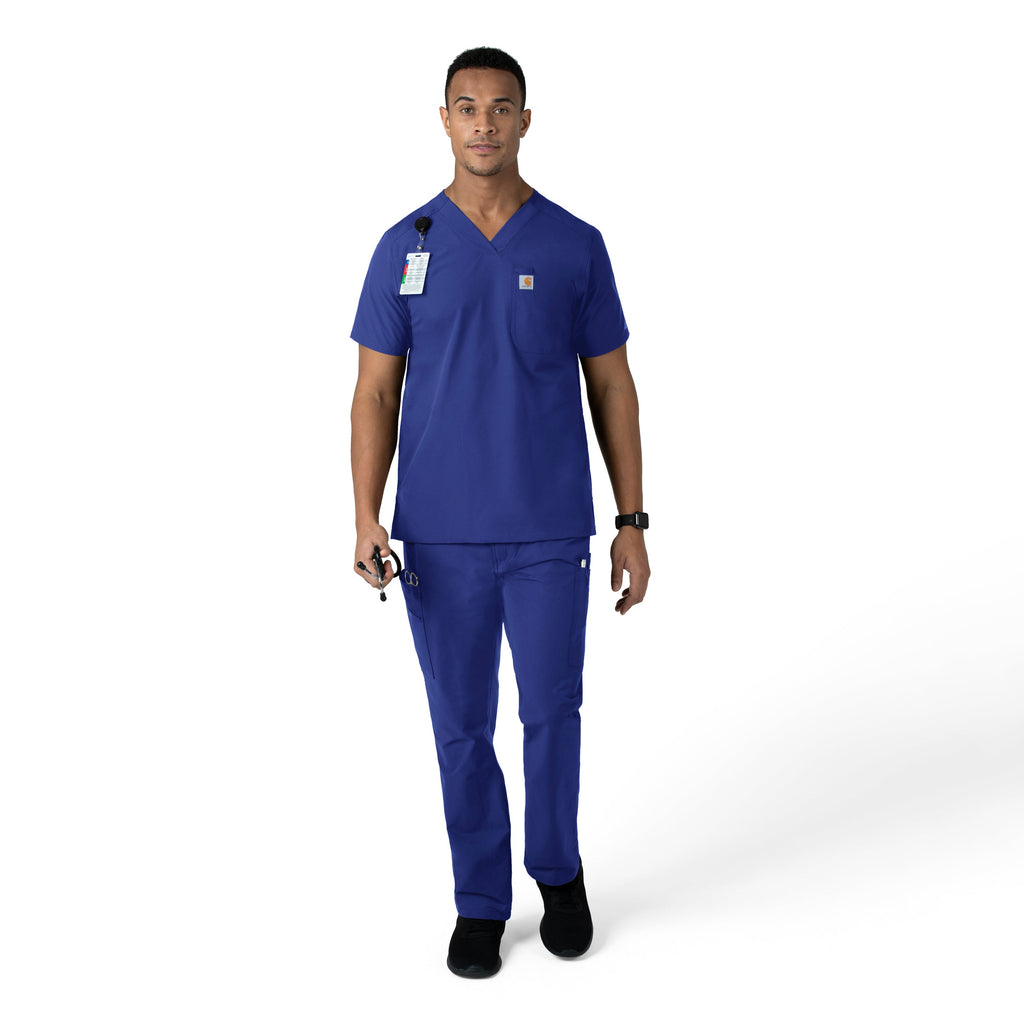 Force Essentials C56113 Men's Straight Leg Cargo Scrub Pants Galaxy Blue