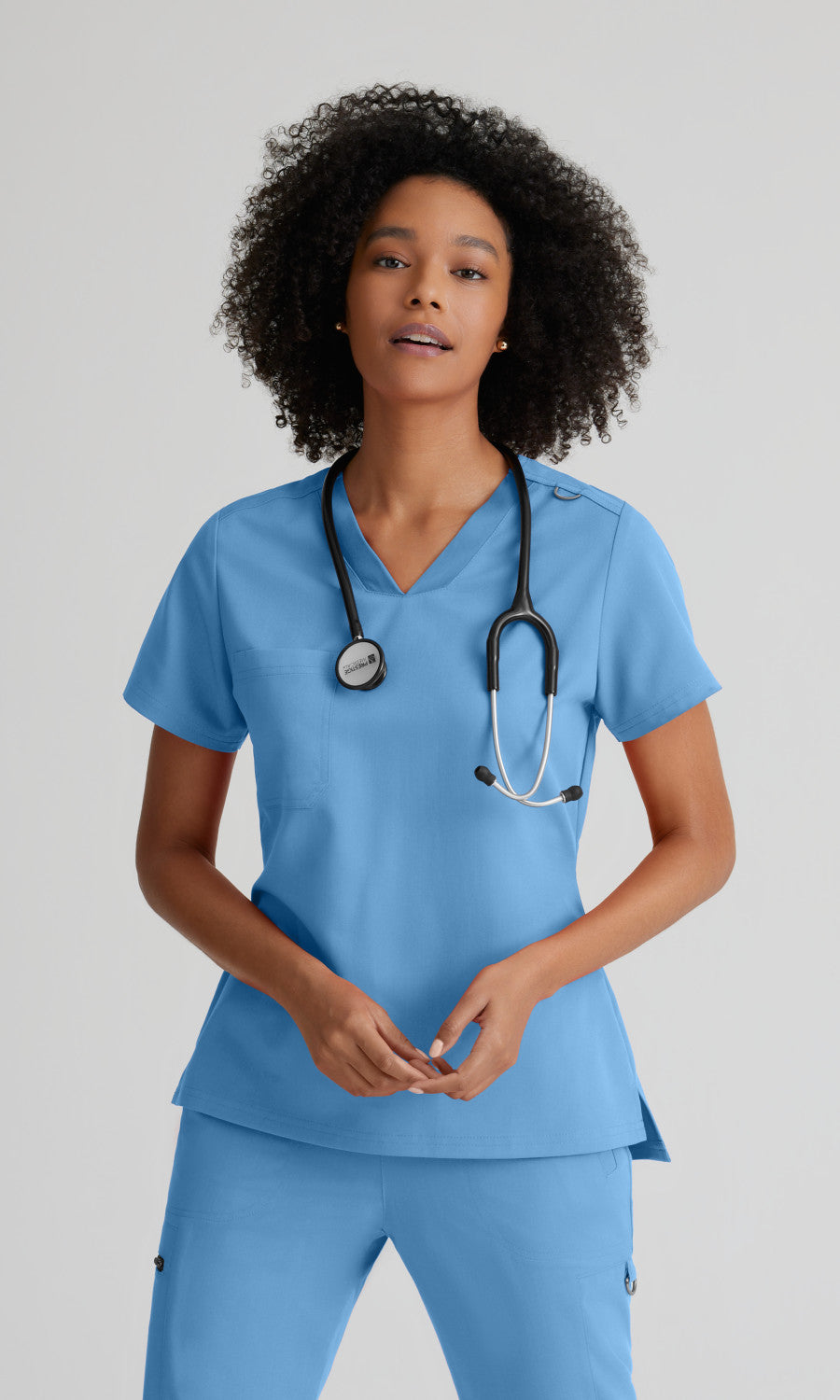 Grey's Anatomy Stretch GVST028 Bree Scrub Top Ciel Blue