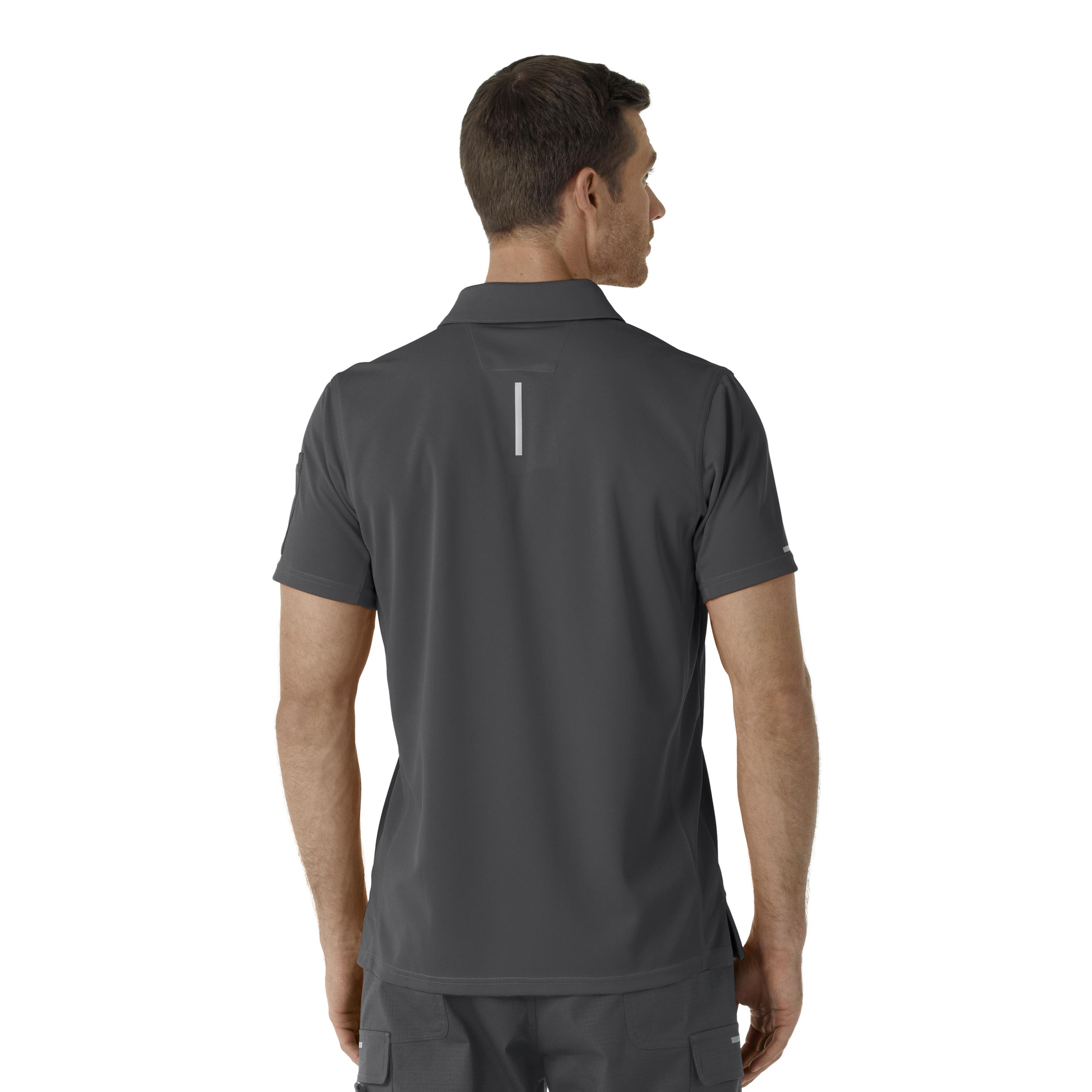Rugged Flex C16119 Men's Lightweight Short Sleeve Polo Scrub Top Pewter