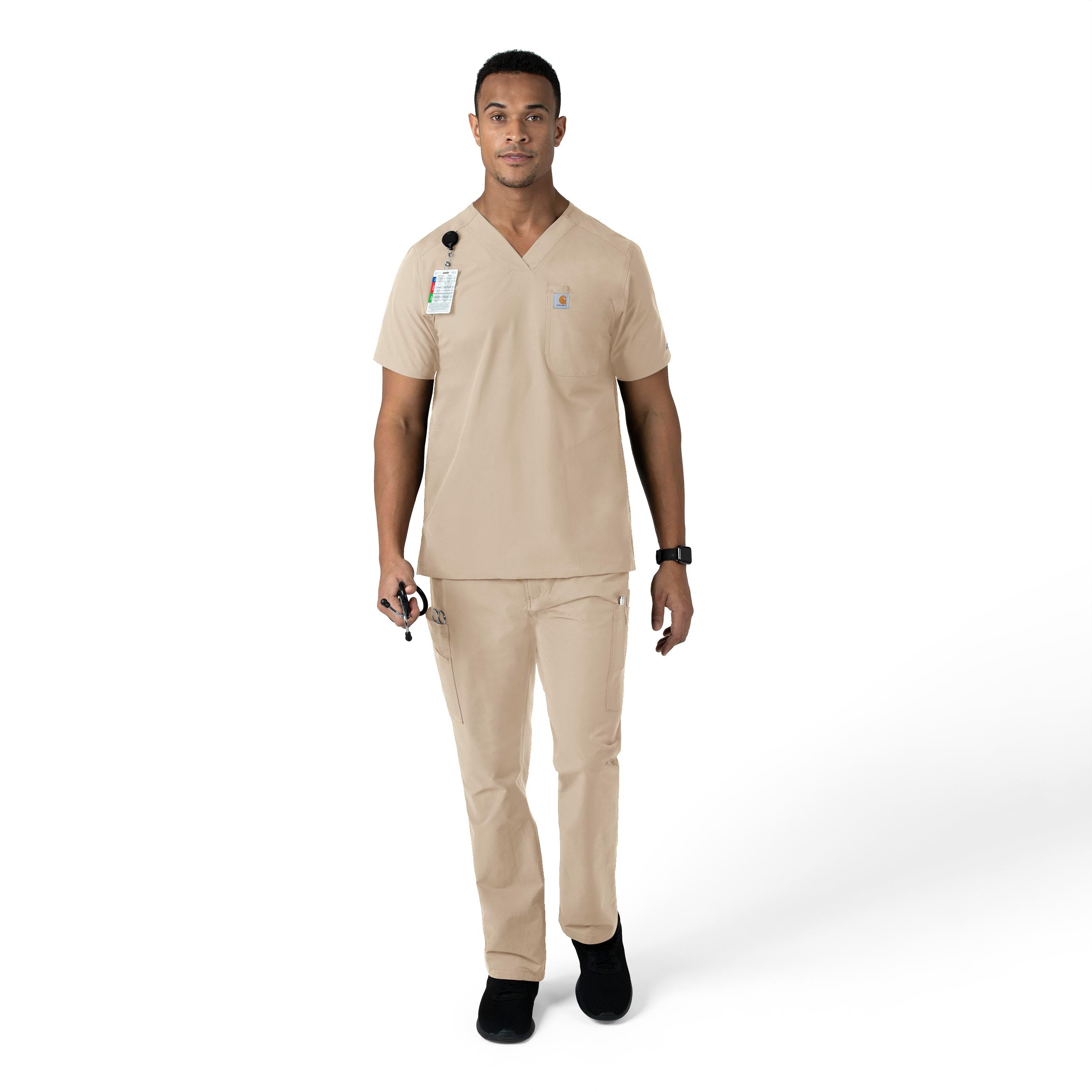 Force Essentials C56113 Men's Straight Leg Cargo Scrub Pants Khaki