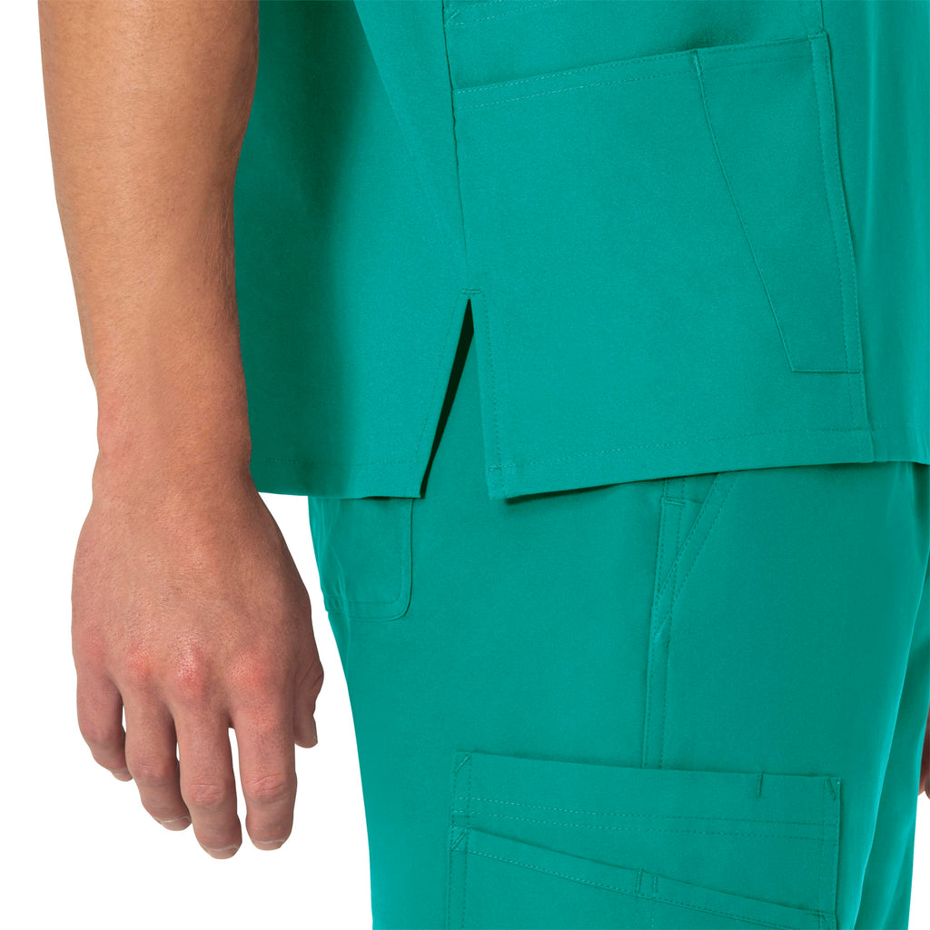 Force Essentials C15013 Unisex V-Neck 6-Pocket Scrub Top Teal Blue