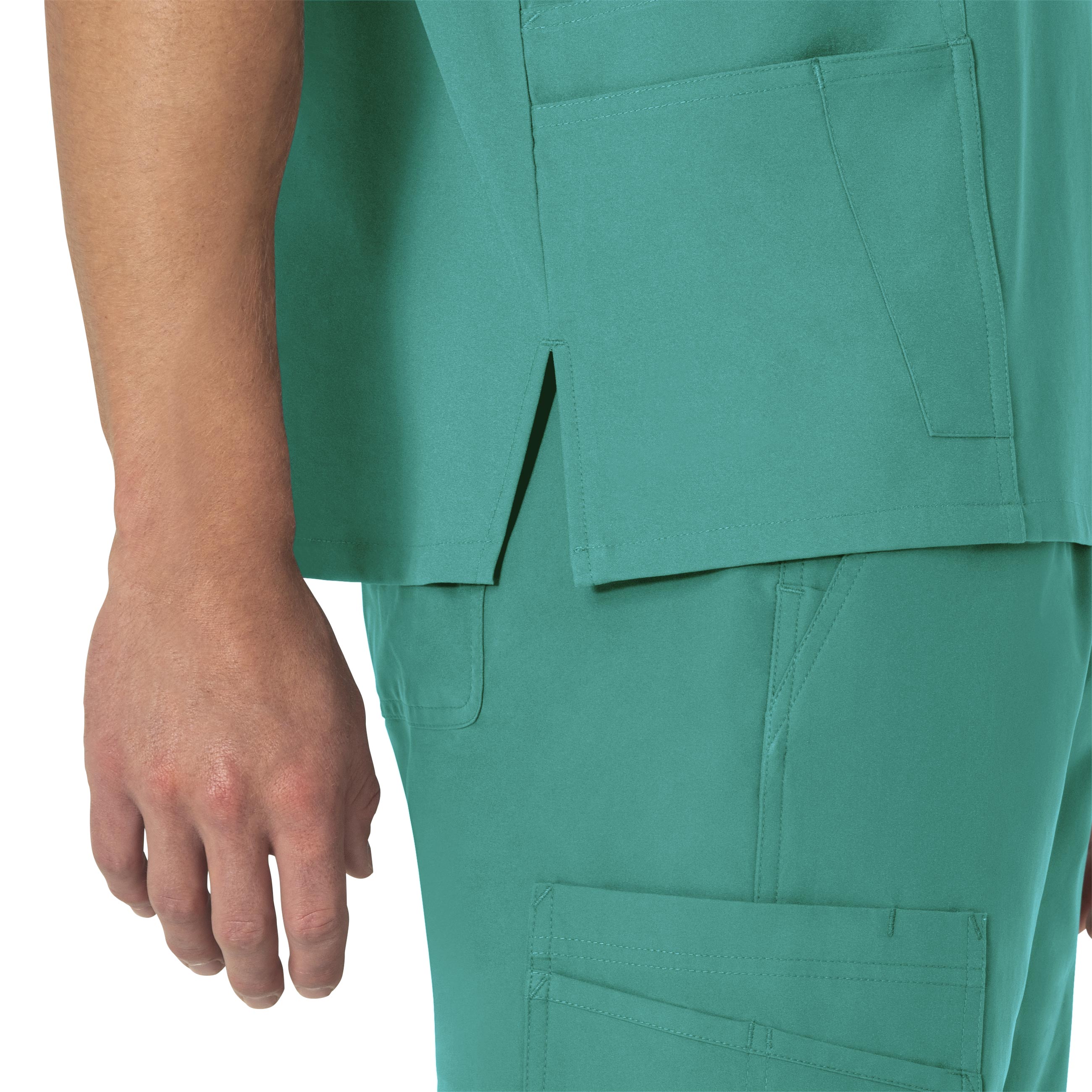 Force Essentials C15013 Unisex V-Neck 6-Pocket Scrub Top Teal Blue