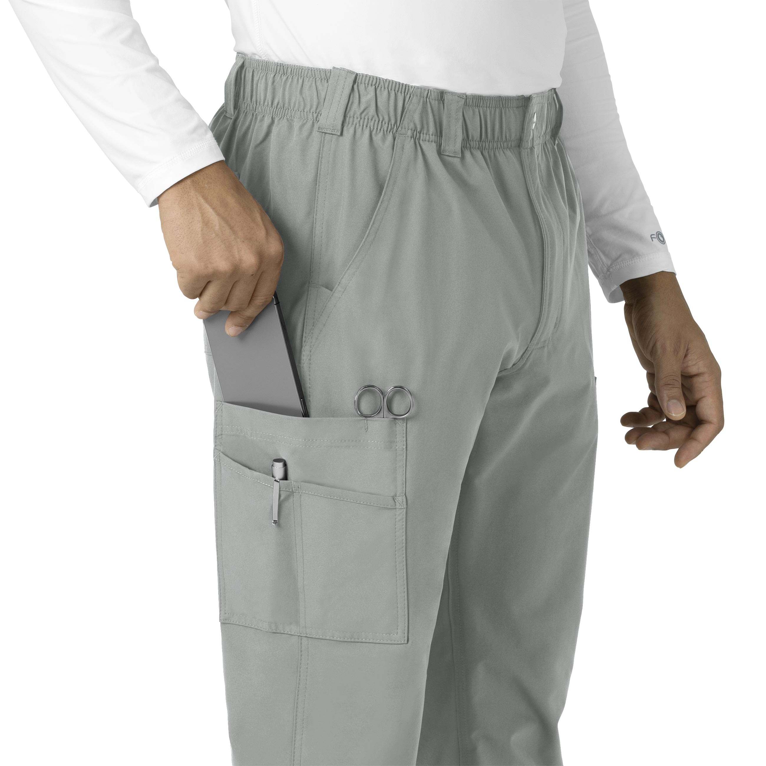 Force Essentials C56113 Men's Straight Leg Cargo Scrub Pants Grey