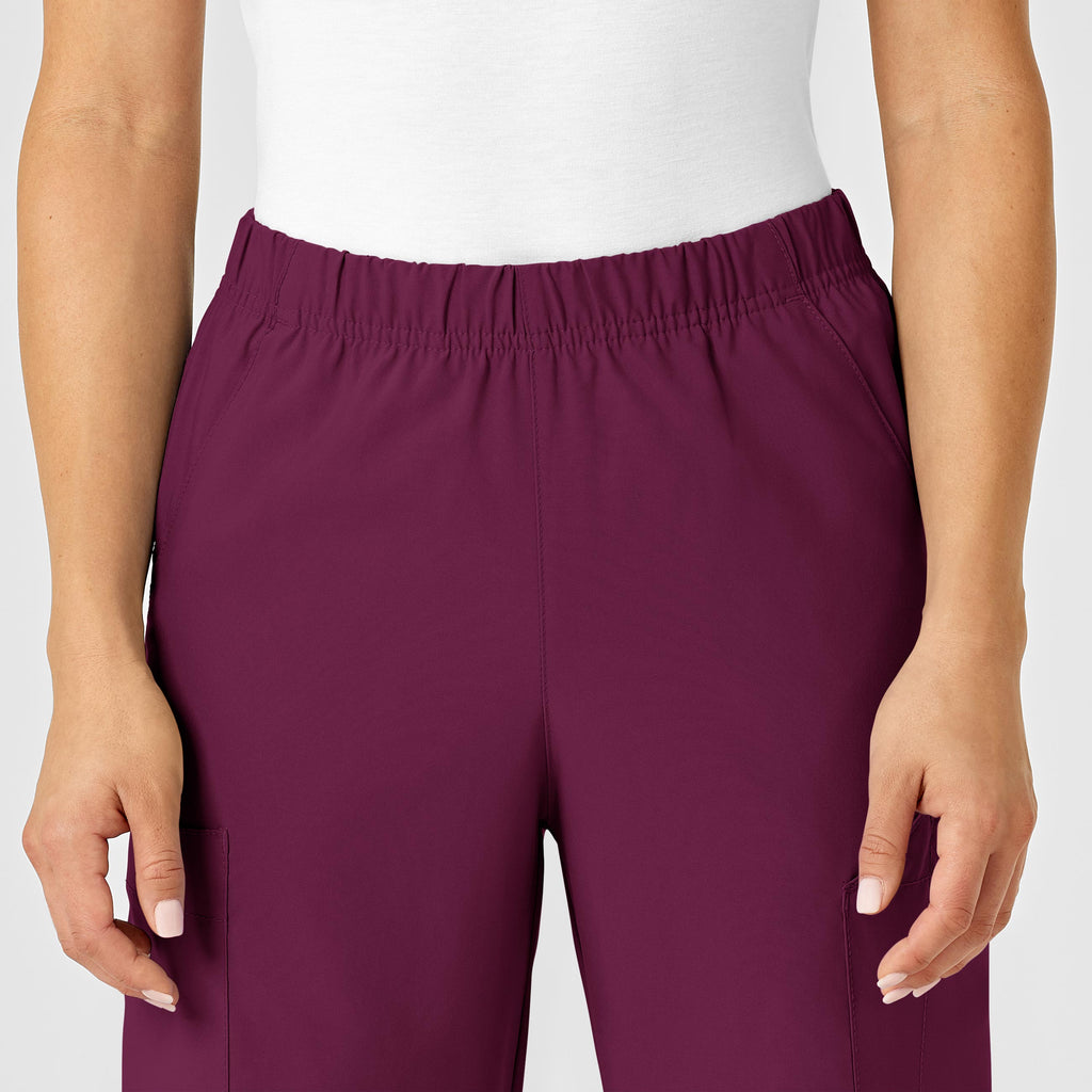 W123 5855 Unisex Multi-Cargo Scrub Pants Wine