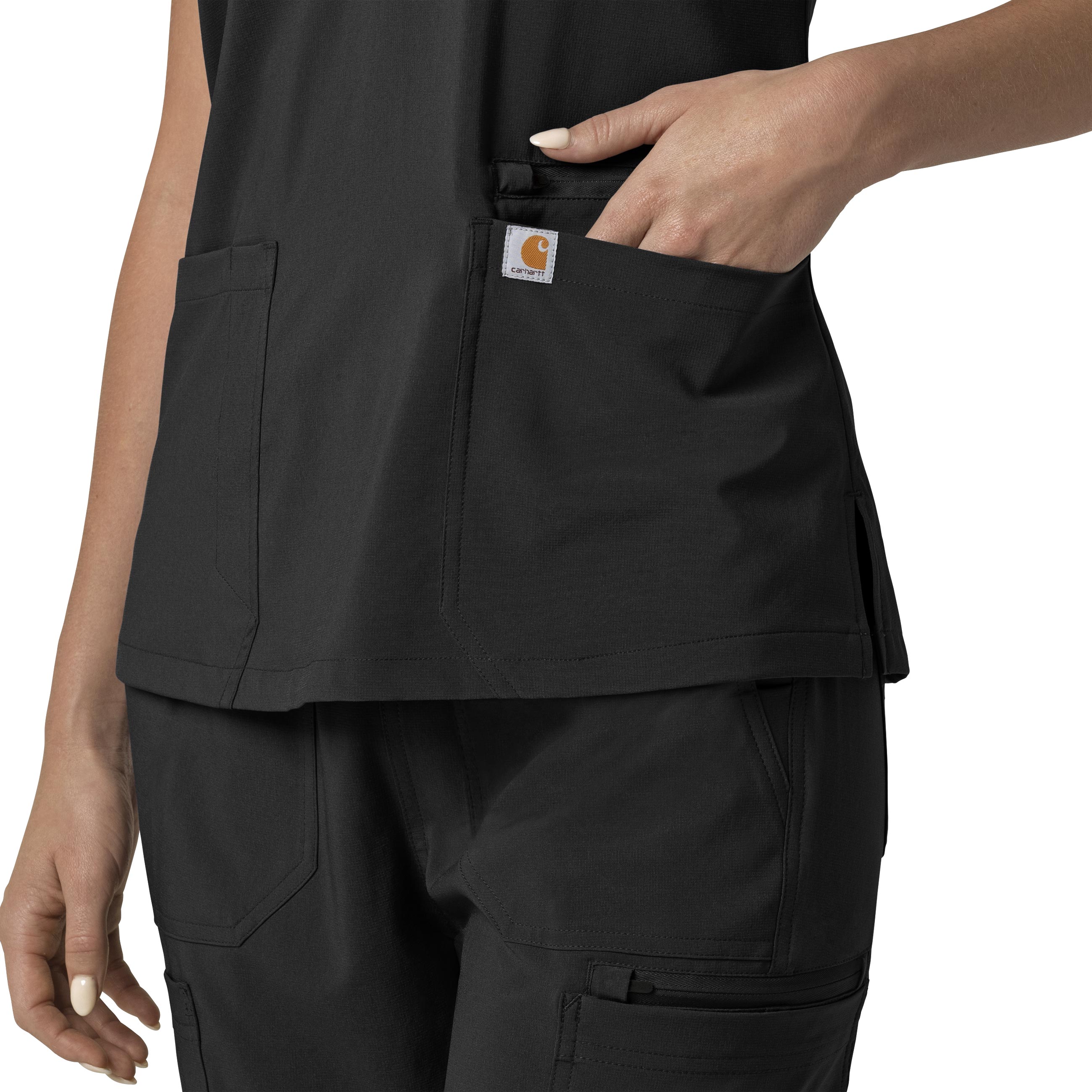 Force Cross-Flex C13210 Flex Panel V-Neck Scrub Top Black
