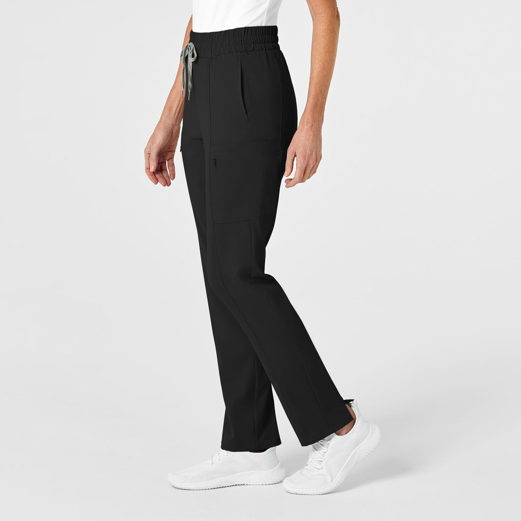 RENEW 5334 High Waist Slim Leg Scrub Pants Black