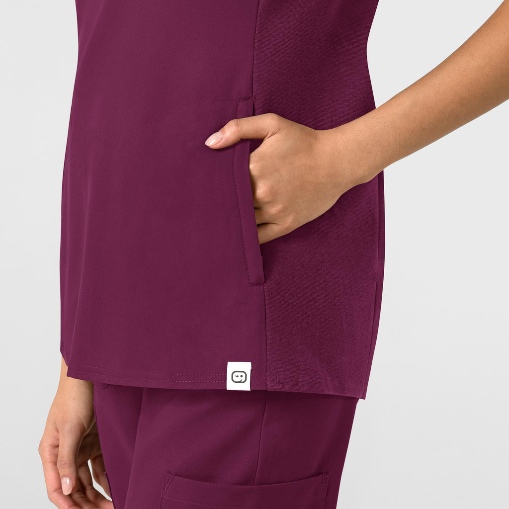 Thrive 6522 Flex-n-Reach V-Neck Scrub Top Wine