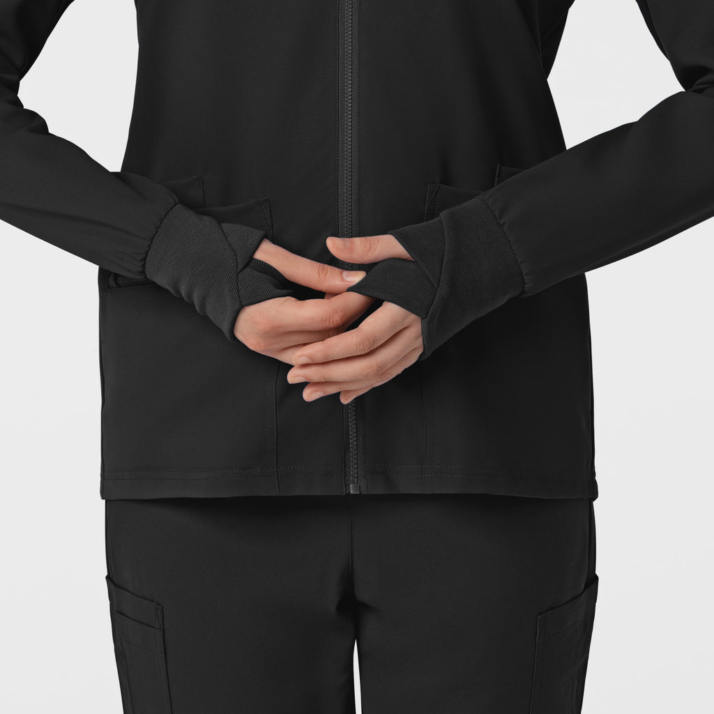 Thrive 8122 Flex-n-Reach Zip-Front Jacket Black