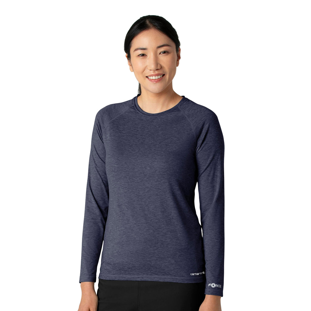 Force Sub-Scrubs C31009 Performance Long Sleeve Tee Navy Heather