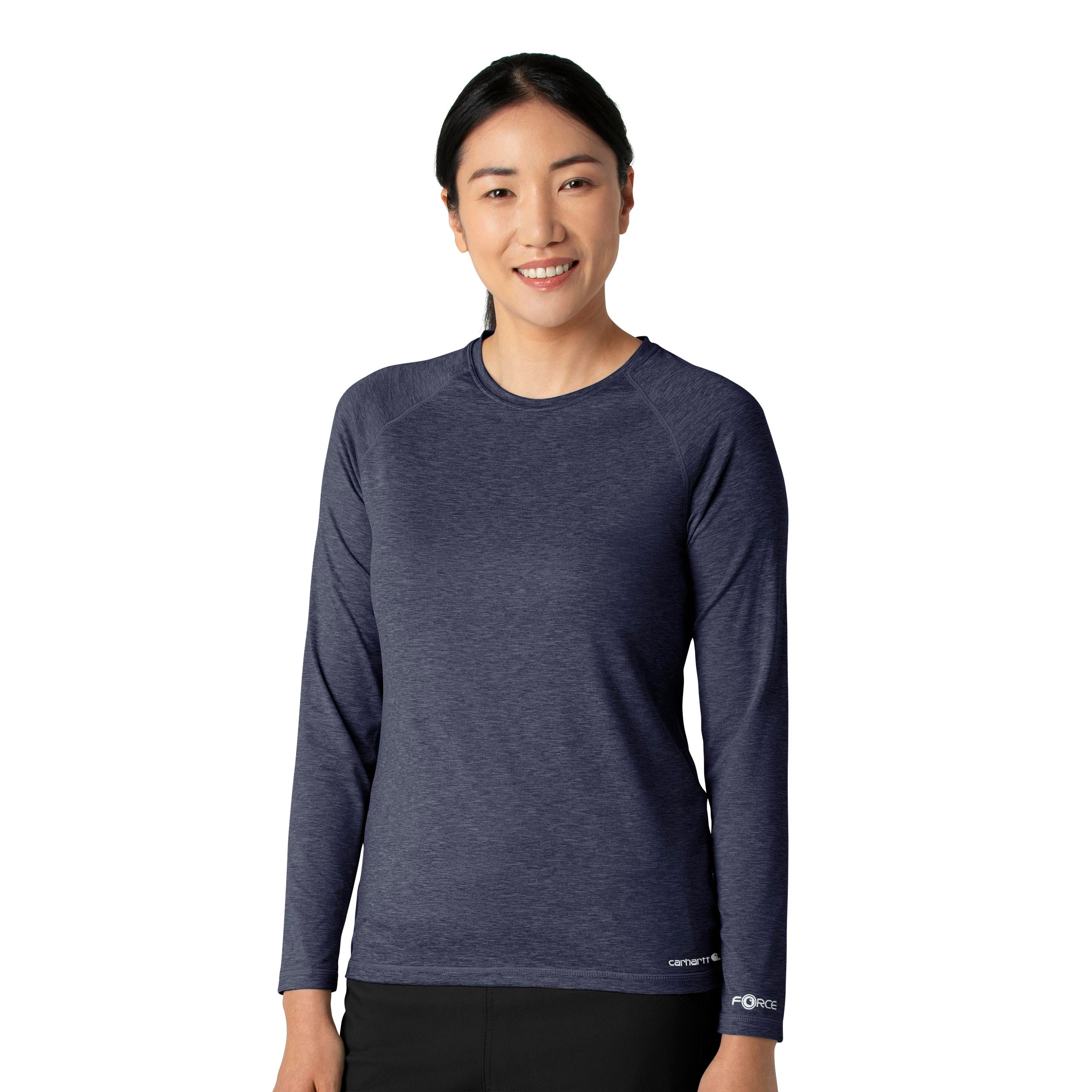 Force Sub-Scrubs C31009 Performance Long Sleeve Tee Navy Heather