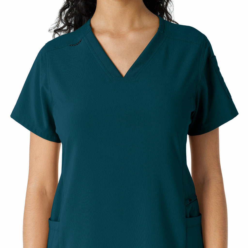 Force Cross-Flex C13310 Knit Panel Scrub Top Caribbean