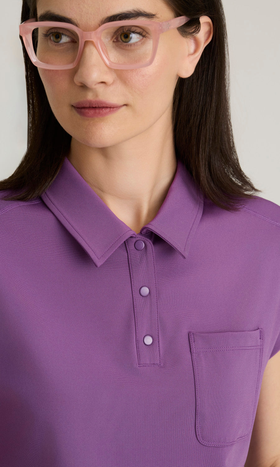 Grey's Anatomy Knit Stretch GRST254 Renew Knit Top Imperial Violet