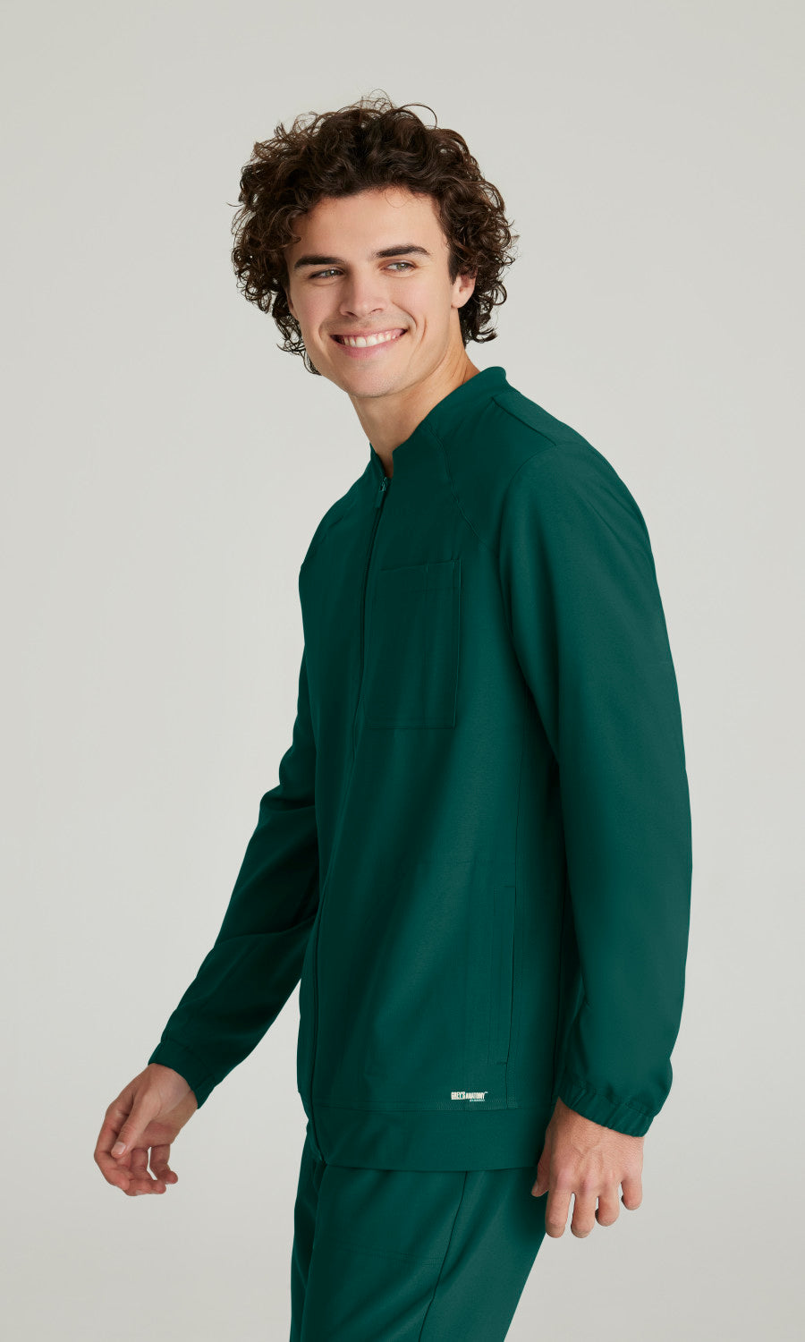 Grey's Anatomy Evolve GSSW887 Cycle Scrub Jacket Hunter Green