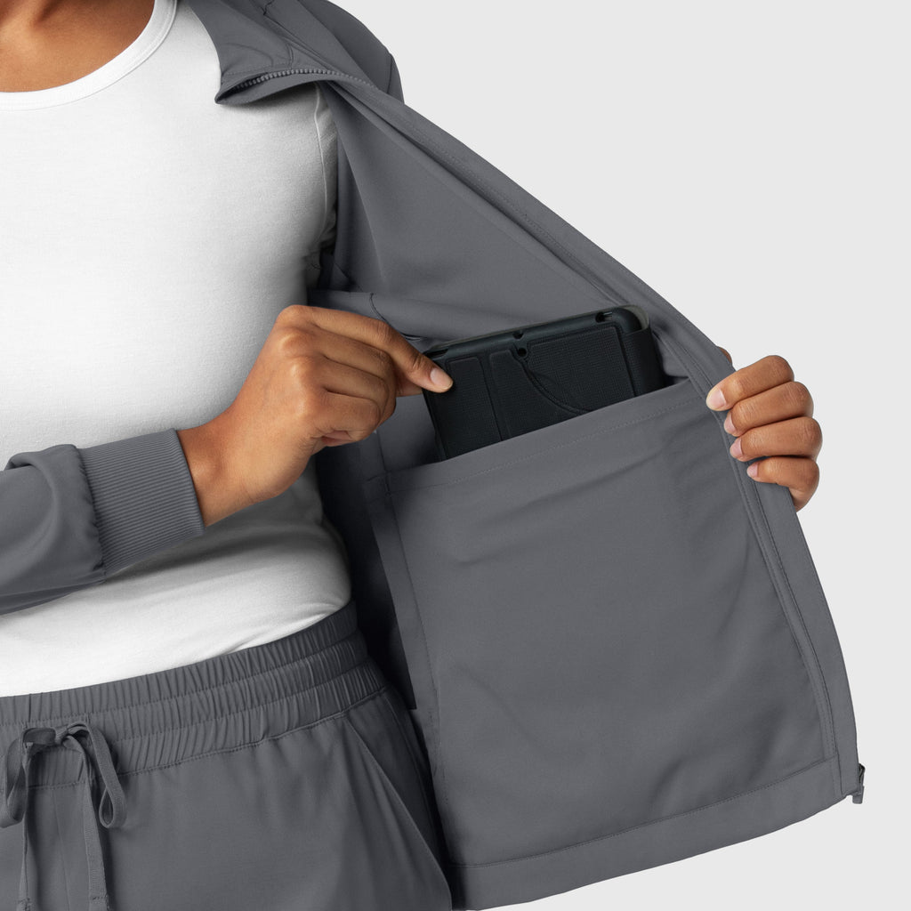 Boundless 8151 Warm Up Scrub Jacket Pewter
