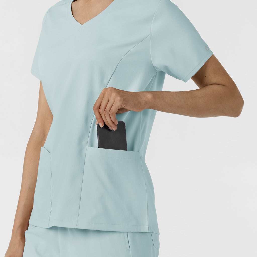 Boundless 6251 2-Pocket V-Neck Scrub Top Sky Blue