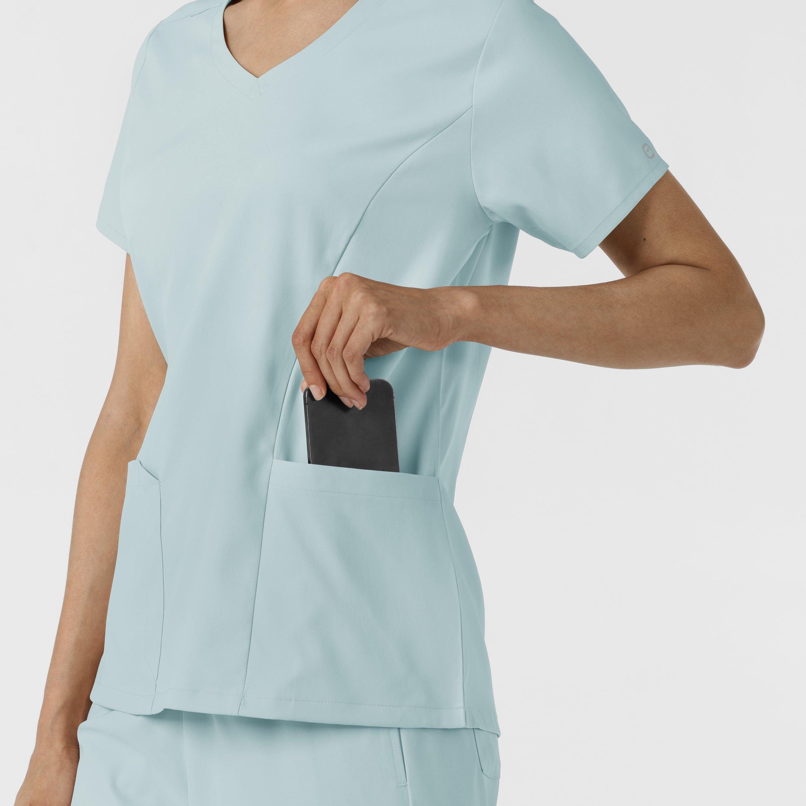 Boundless 6251 2-Pocket V-Neck Scrub Top Sky Blue
