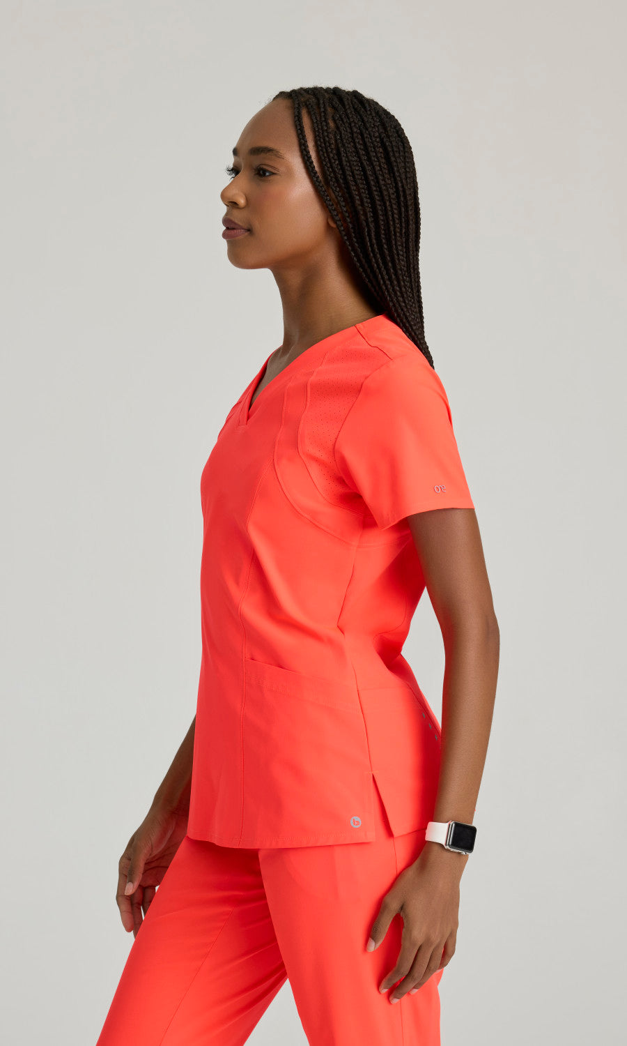 Barco One 5105 Racer Scrub Top Neon Flame