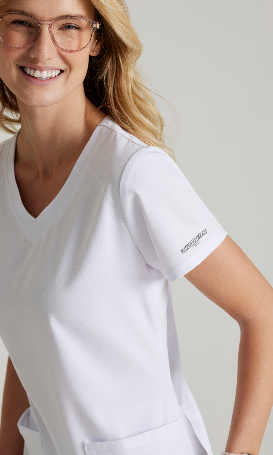 Skechers SK101 Breeze Scrub Top White