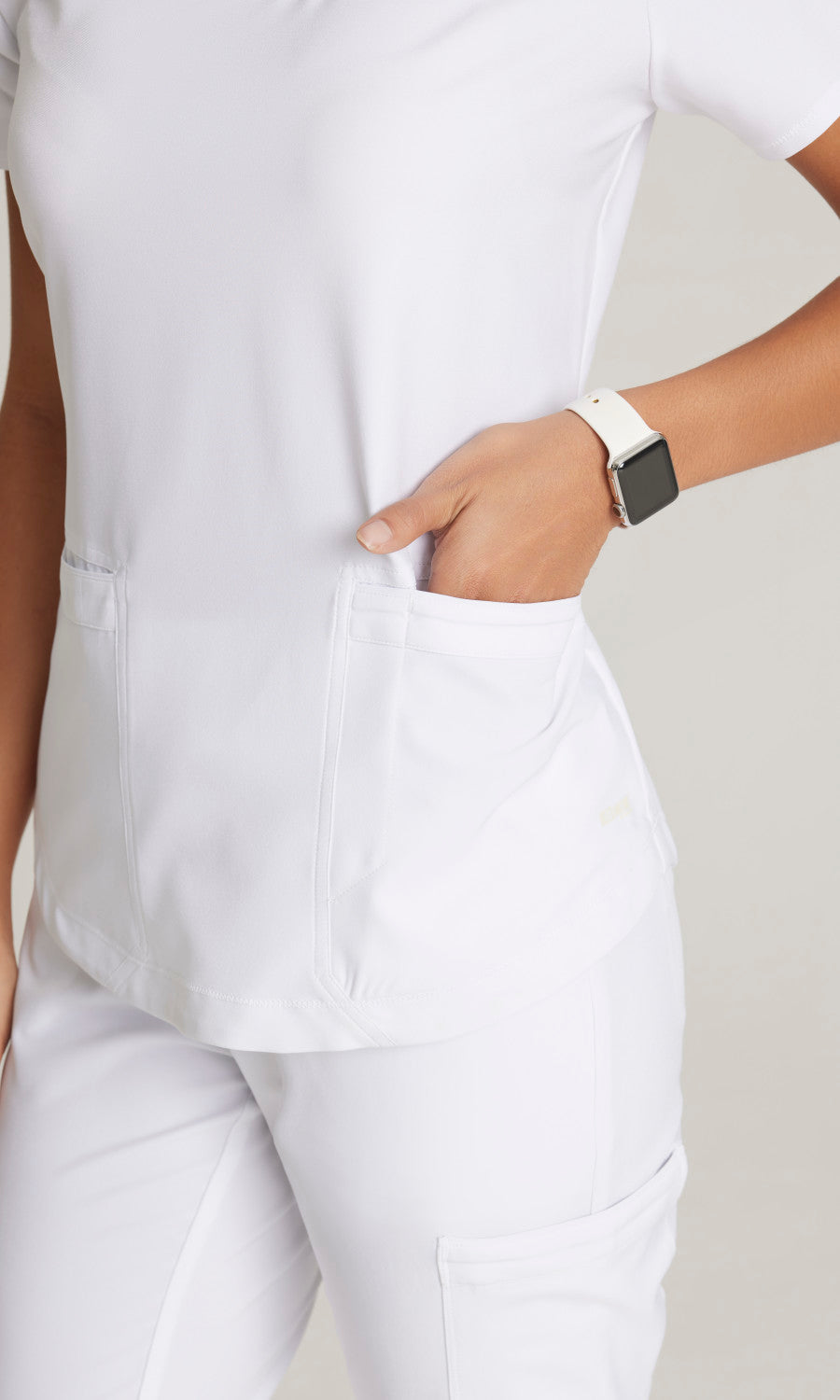 Grey's Anatomy Evolve GSST180 Rhythm Scrub Top White